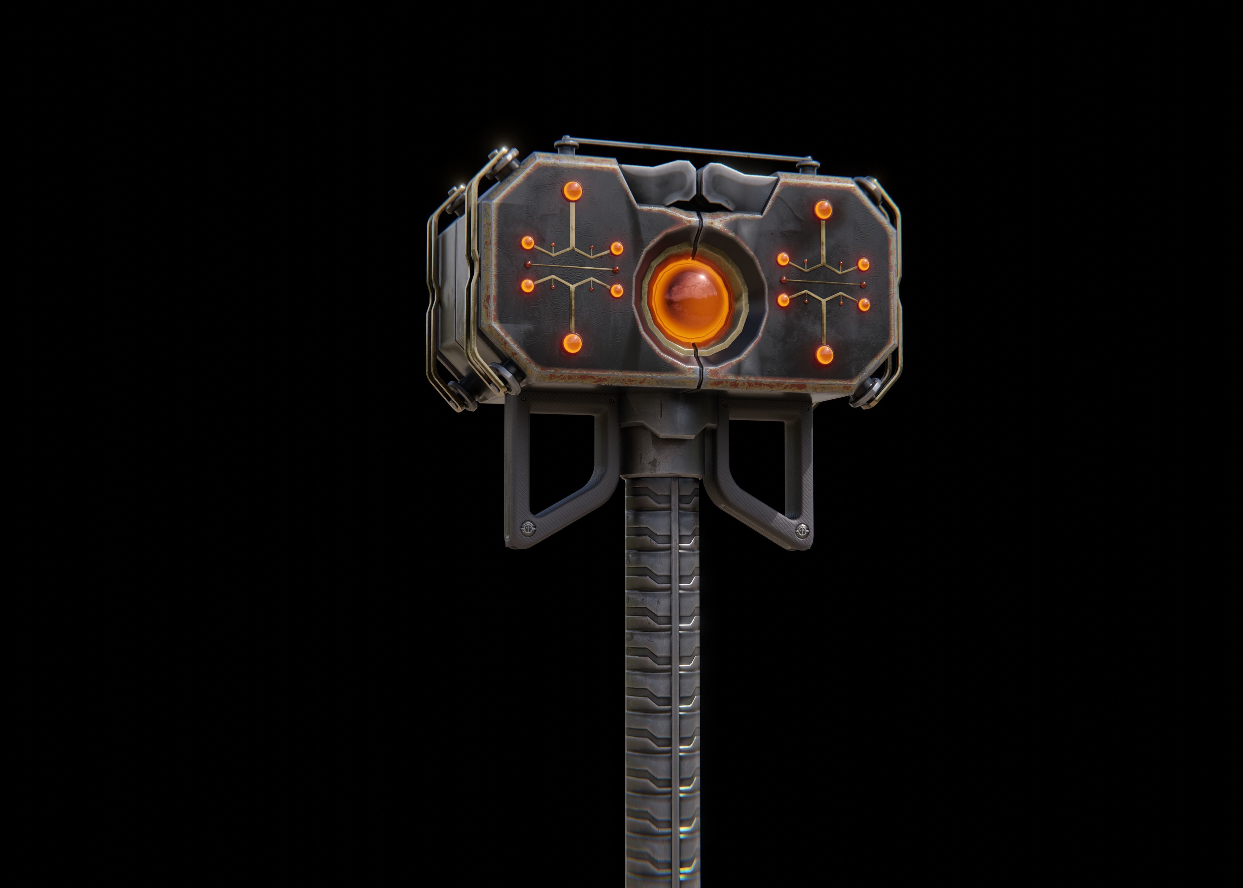 Shock Hammer Low-poly 3D model_1