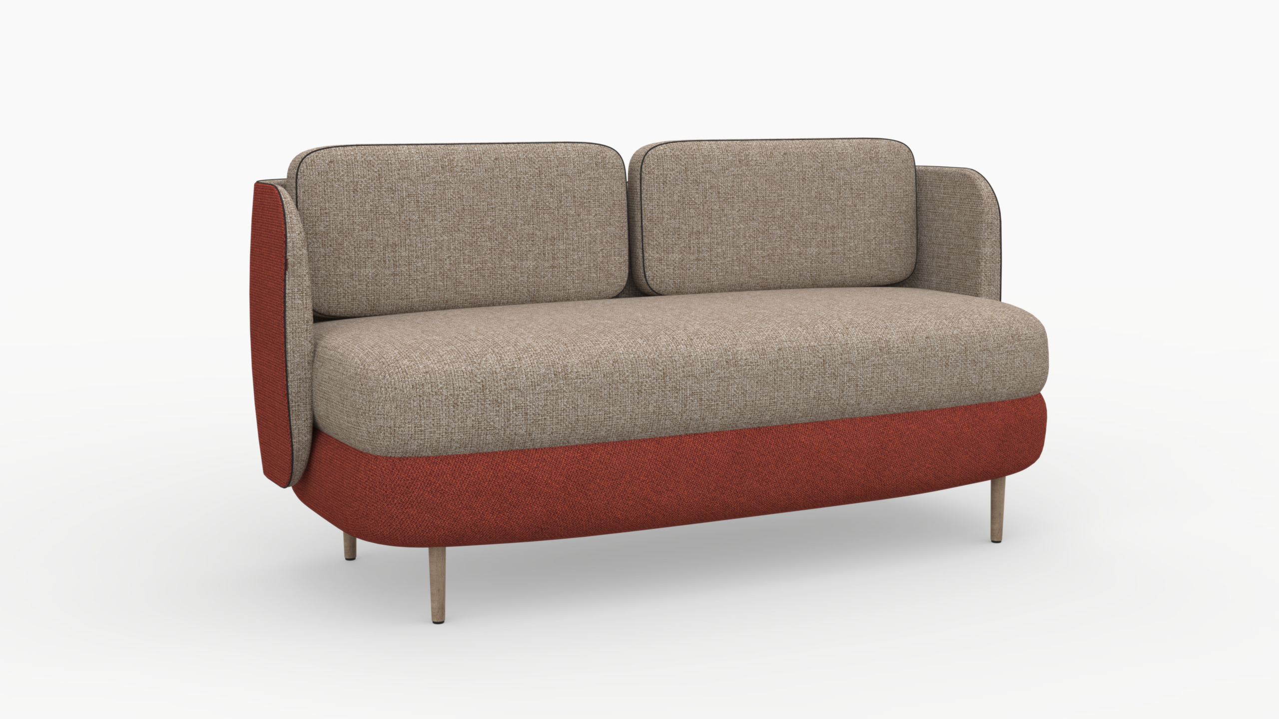 Modern Elegance Sofa and Coffee Table Set 3D model_1