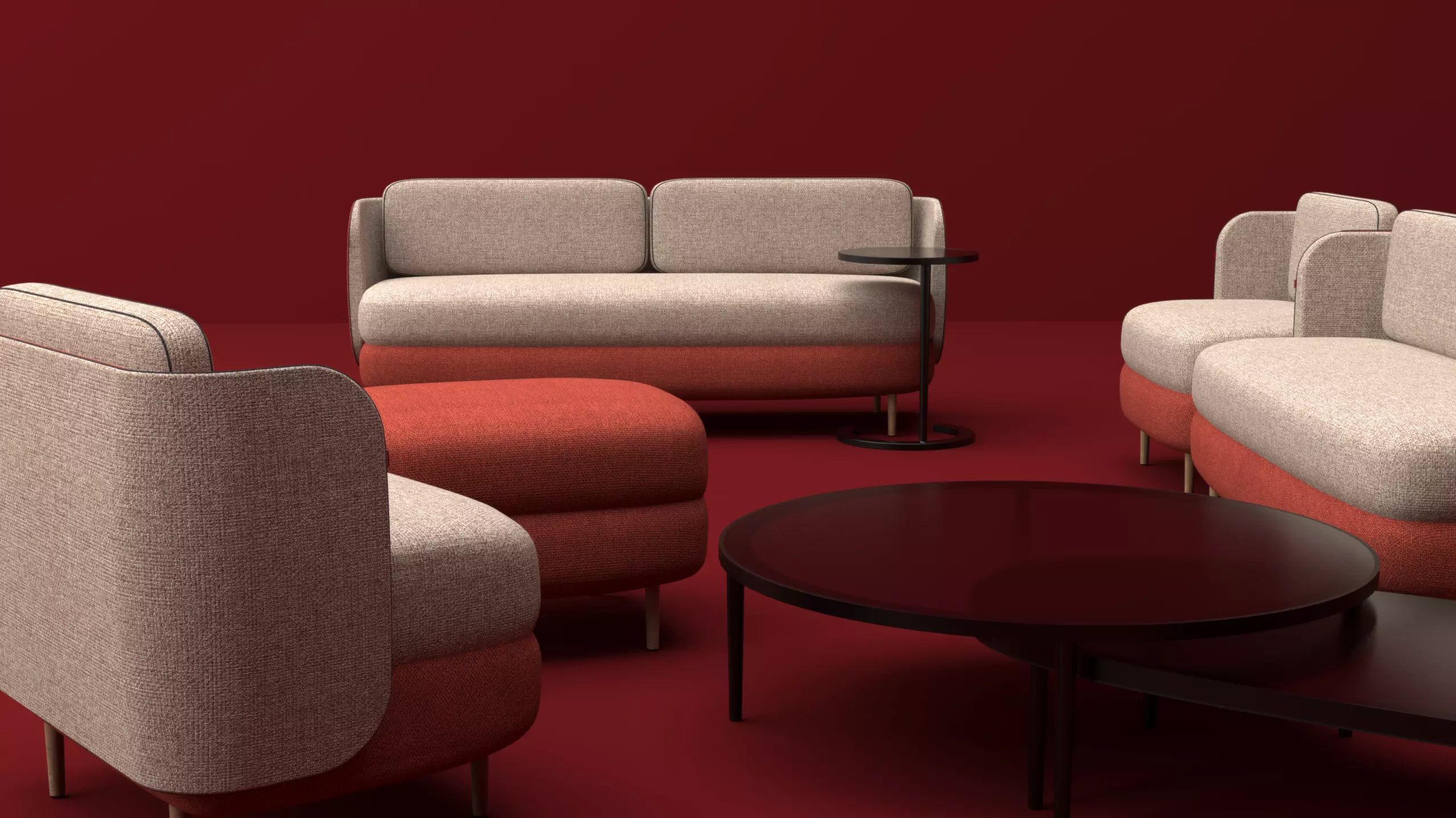 Modern Elegance Sofa and Coffee Table Set 3D model_0