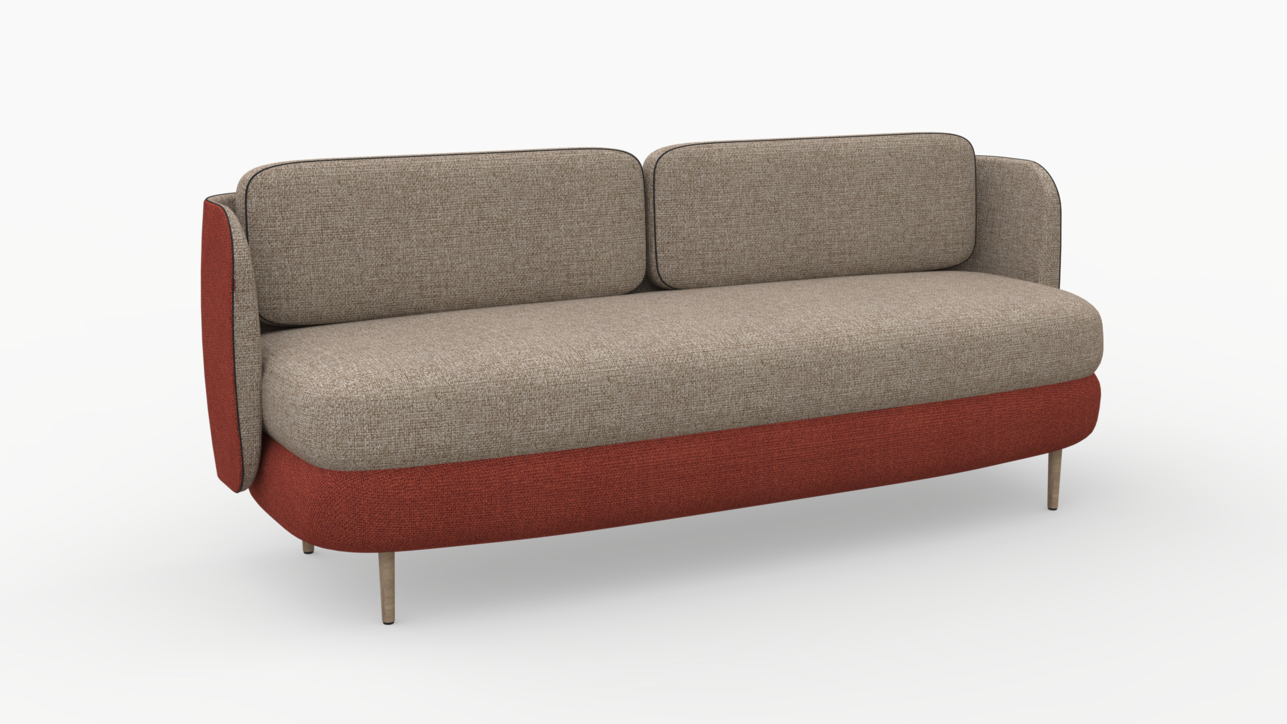 Modern Elegance Sofa and Coffee Table Set 3D model_2