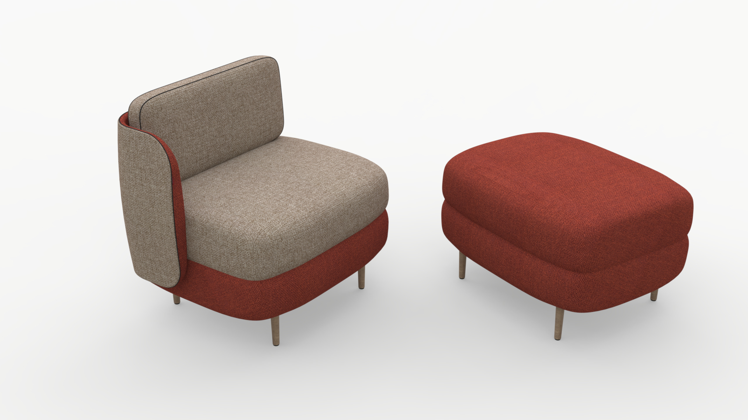 Modern Elegance Sofa and Coffee Table Set 3D model_5