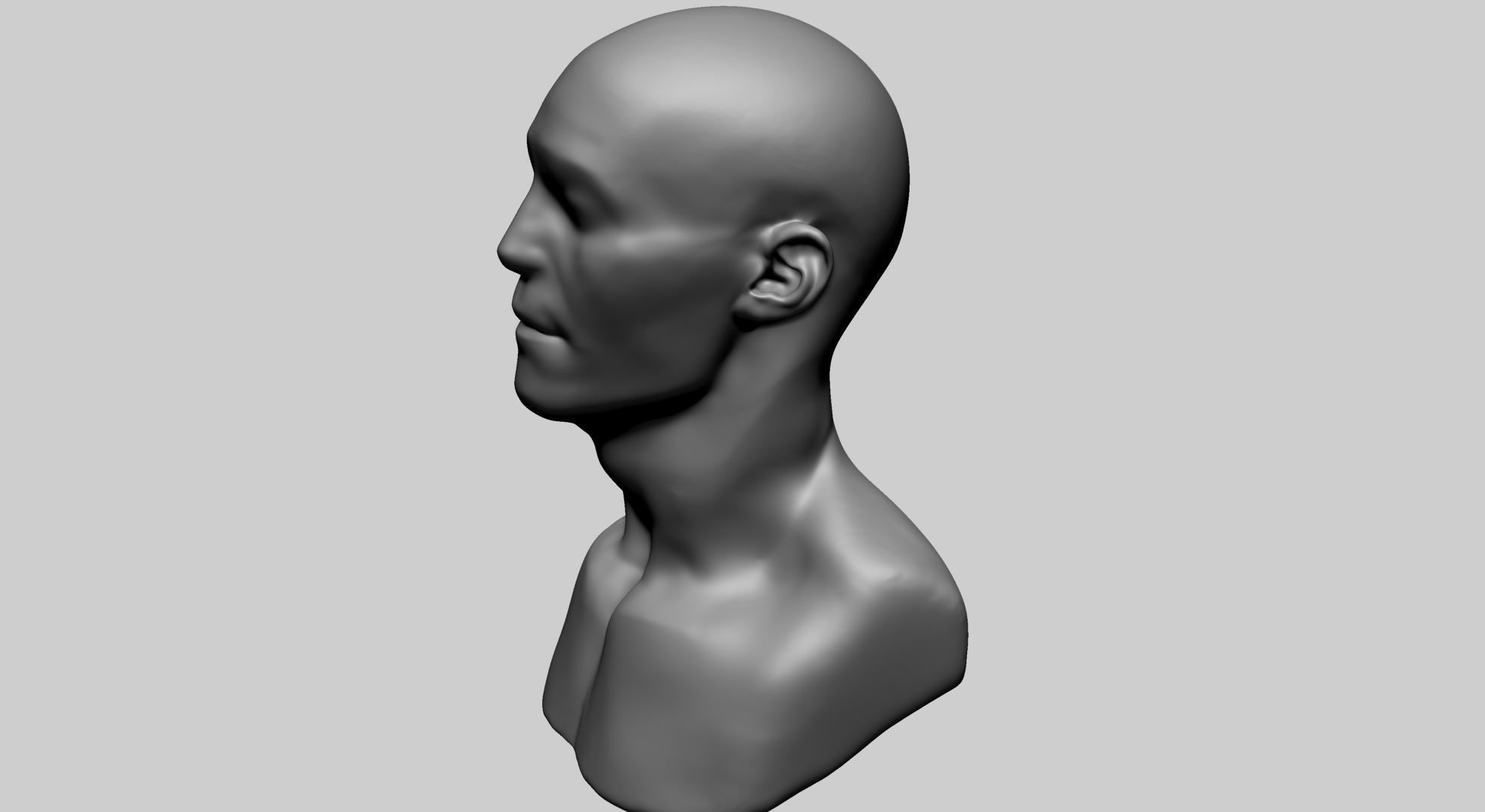 Base Male Head J 3D model_5