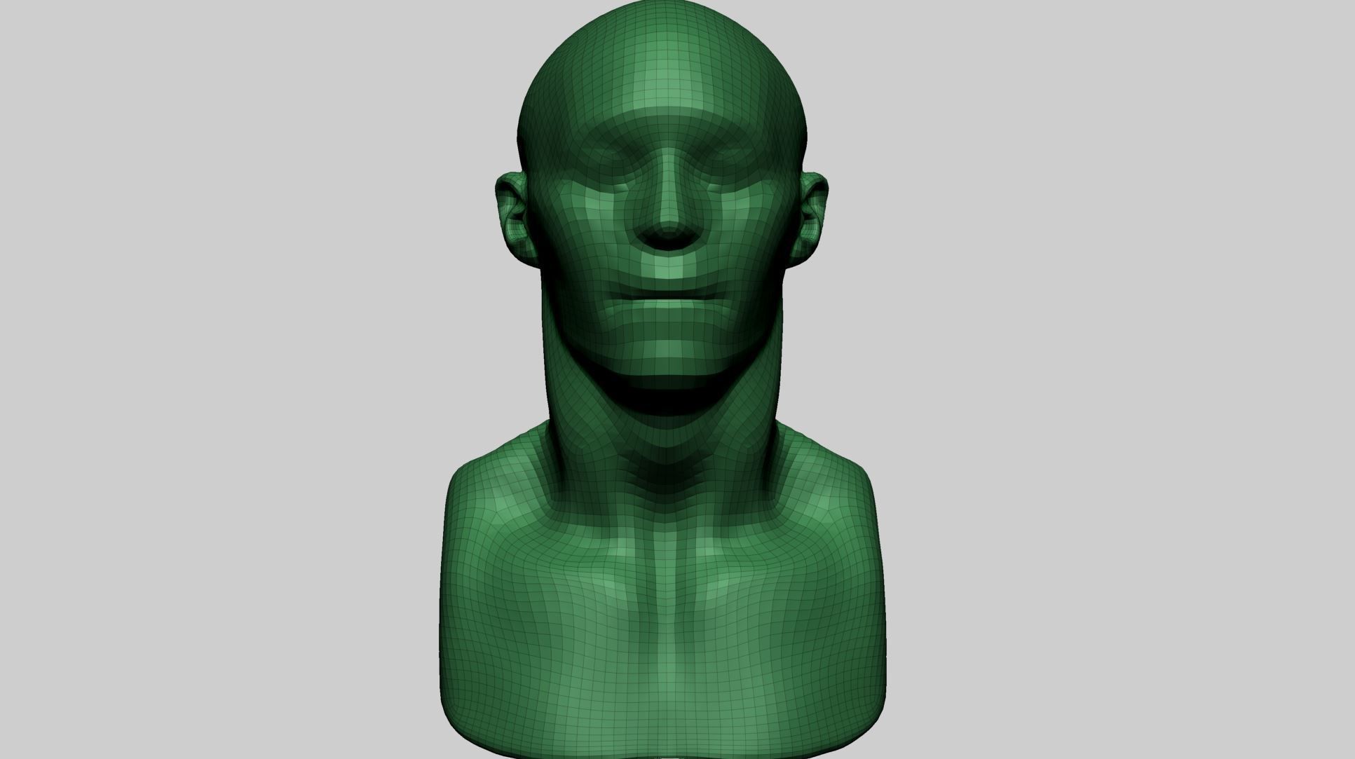 Base Male Head J 3D model_10