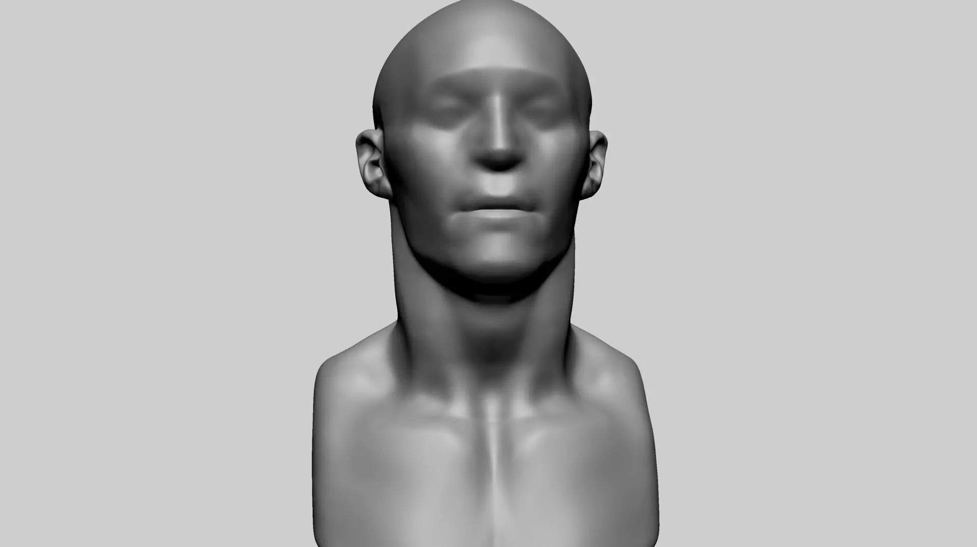 Base Male Head J 3D model_0