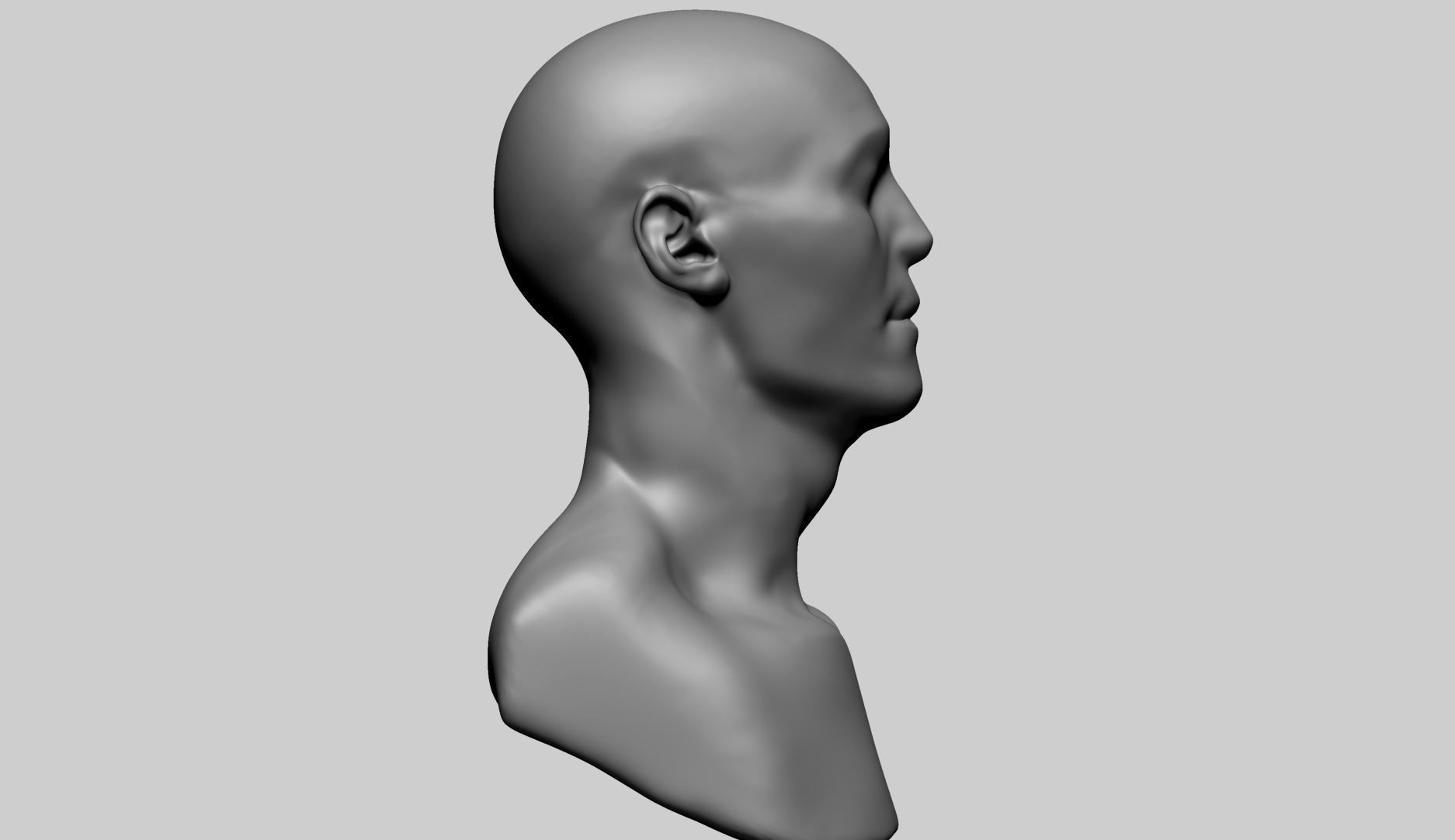 Base Male Head J 3D model_2
