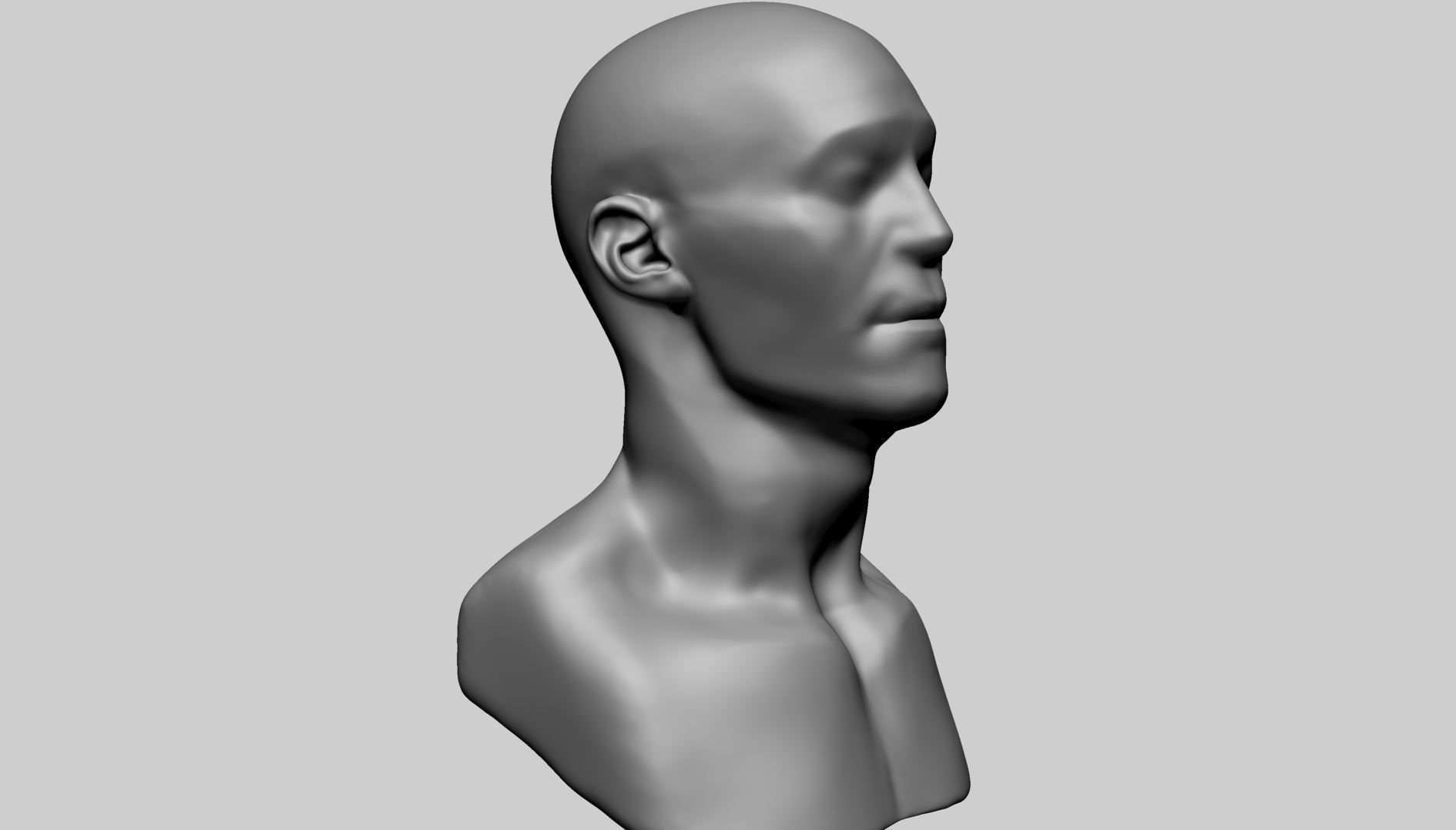 Base Male Head J 3D model_1