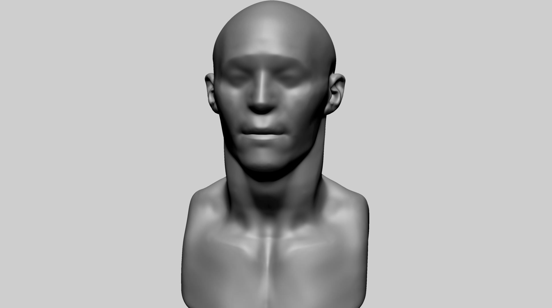 Base Male Head J 3D model_6