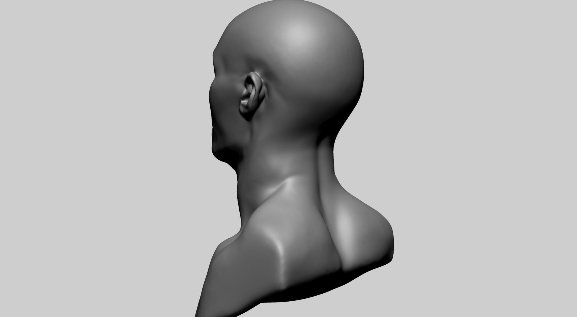 Base Male Head J 3D model_4
