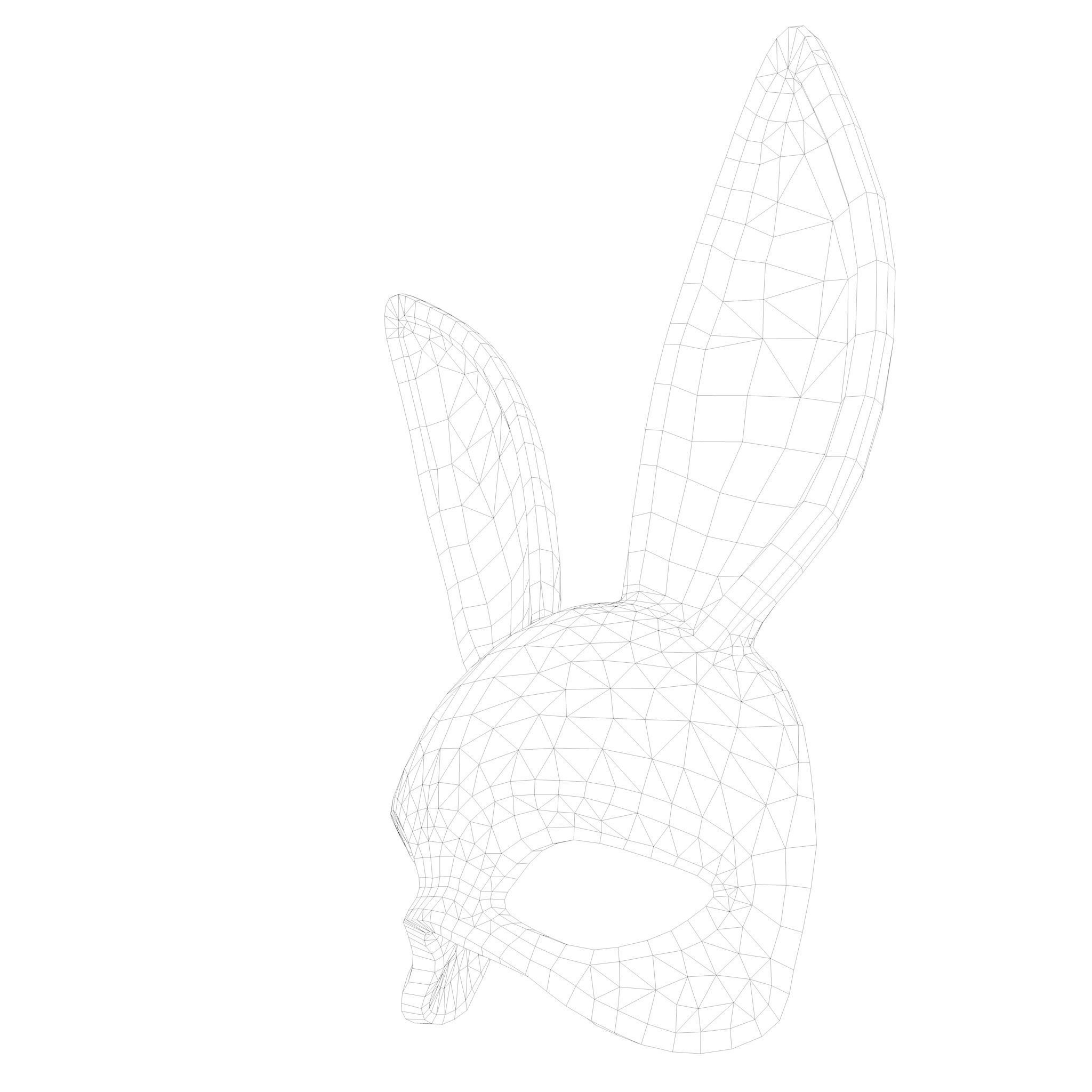 Rabbit Mask Low-poly 3D model_9