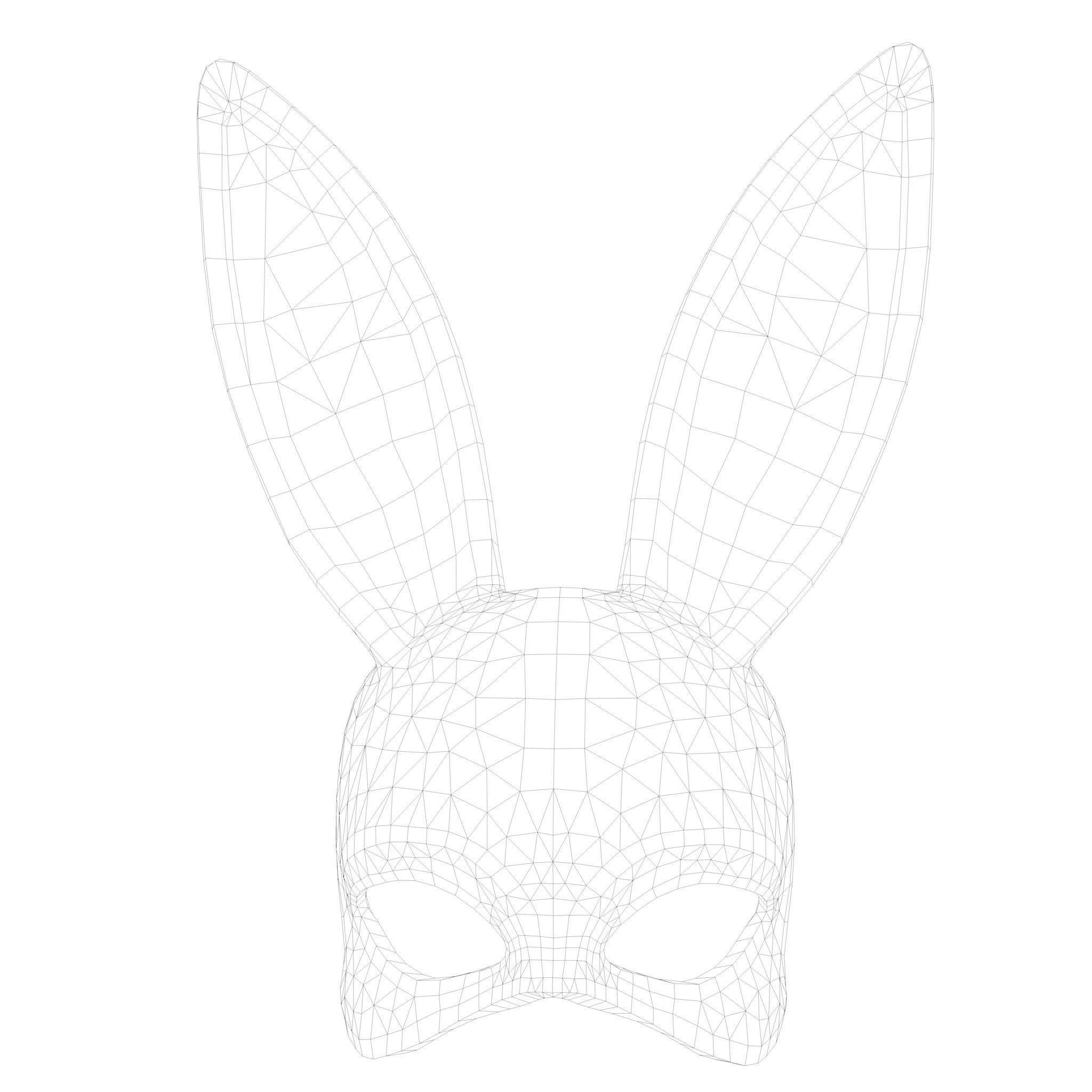 Rabbit Mask Low-poly 3D model_6