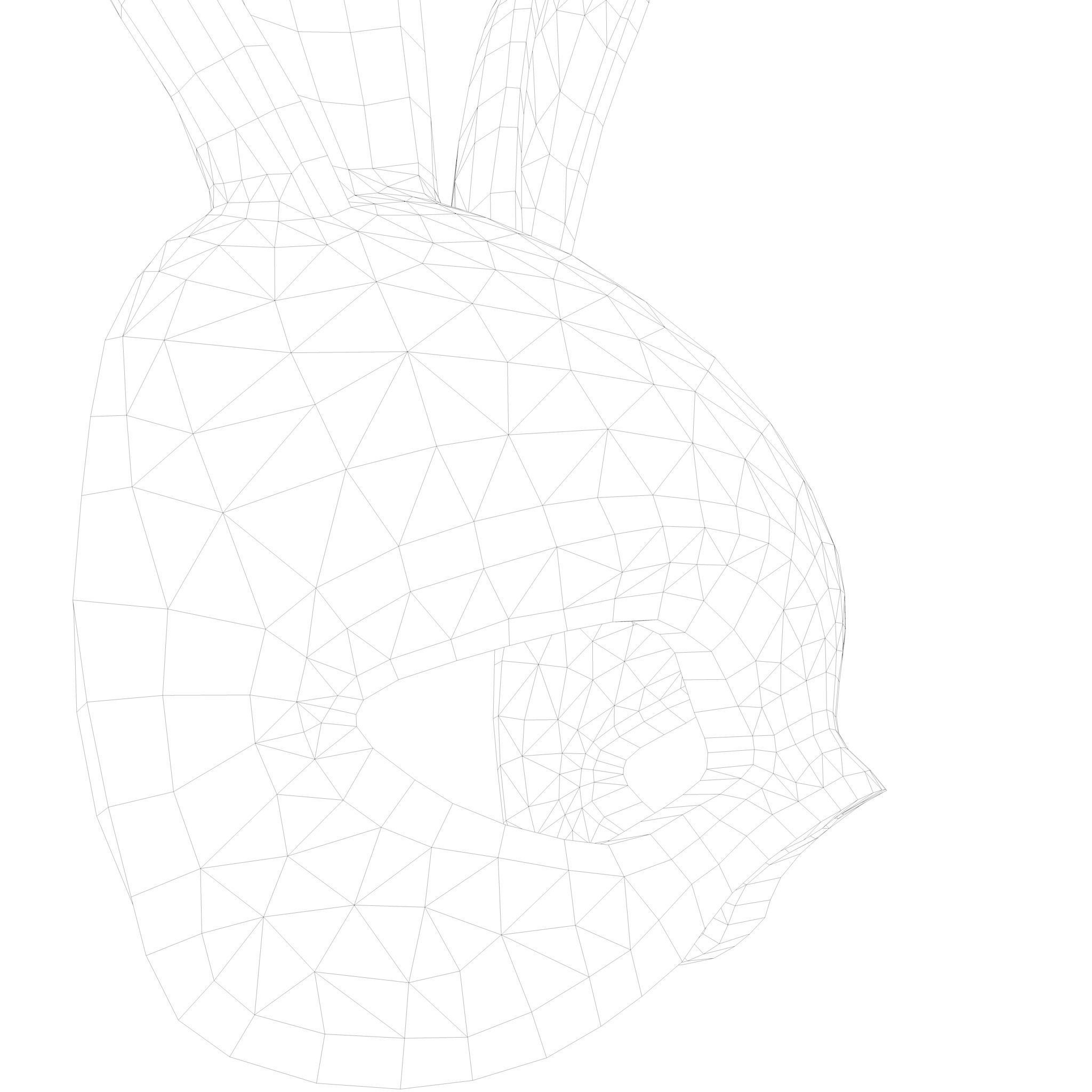Rabbit Mask Low-poly 3D model_8