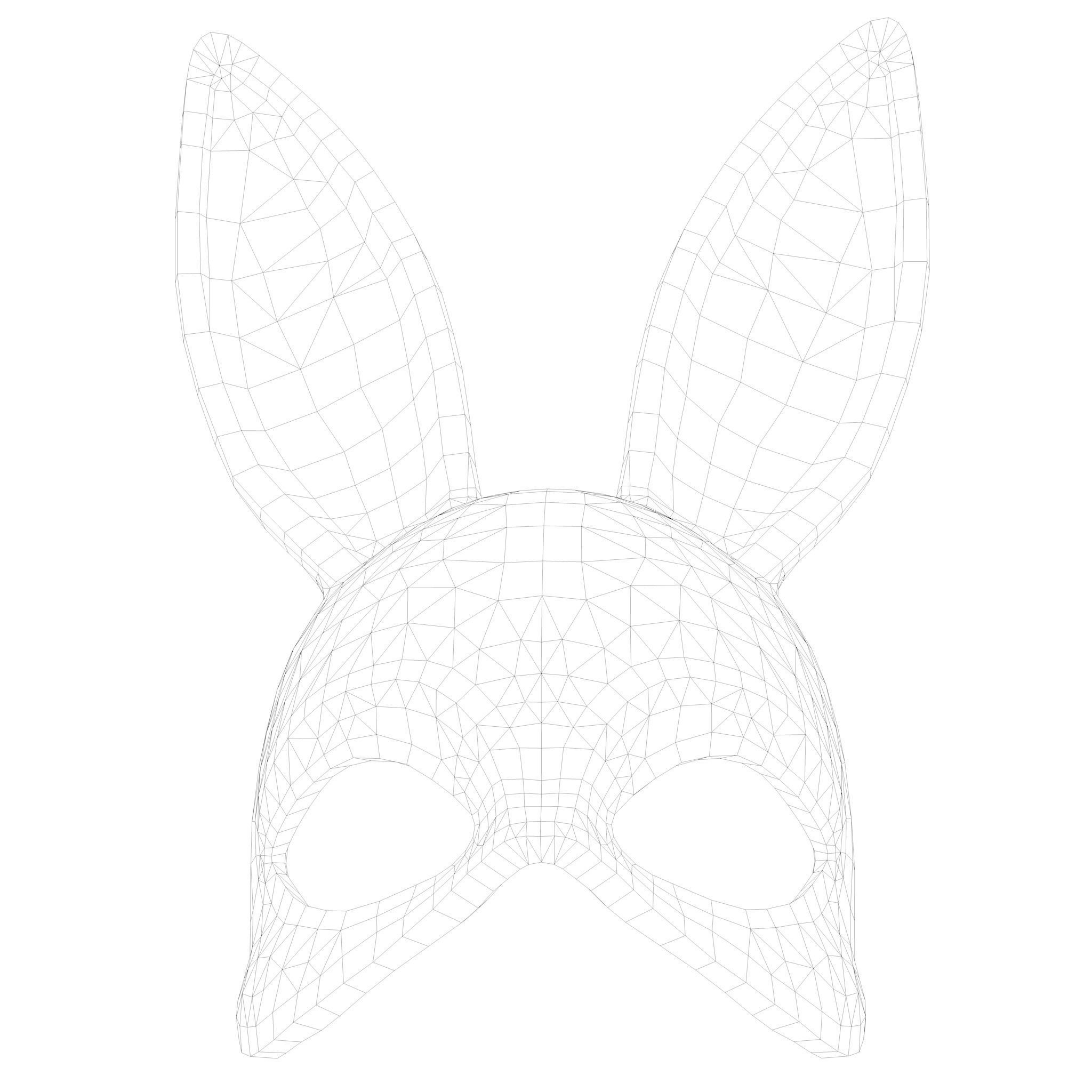 Rabbit Mask Low-poly 3D model_7
