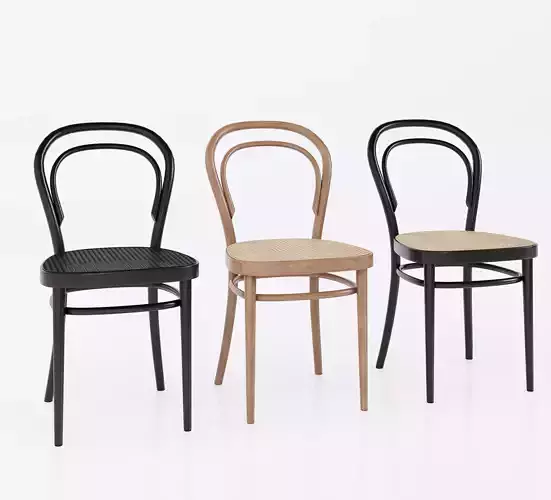 Thonet bentwood classic chair with rattan seat