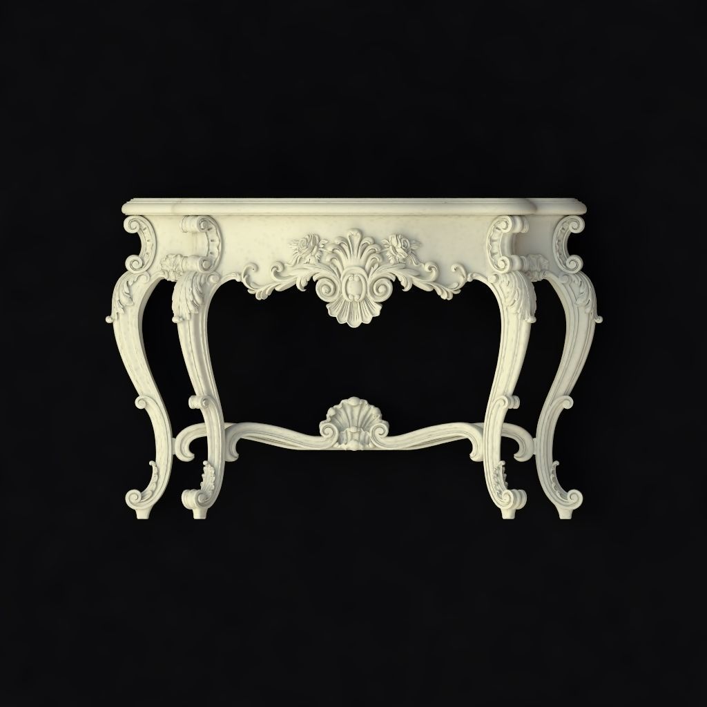 dressing table with mirror set 3D model_2
