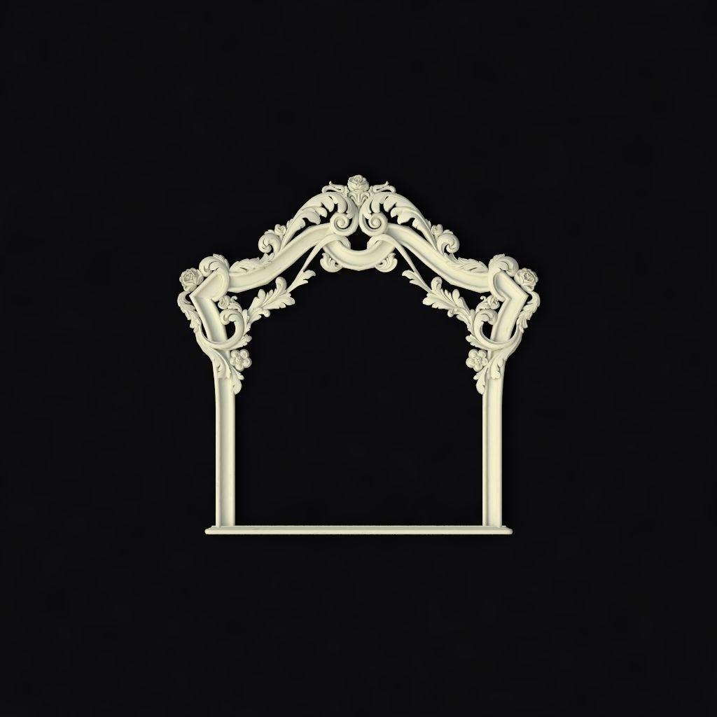 dressing table with mirror set 3D model_3