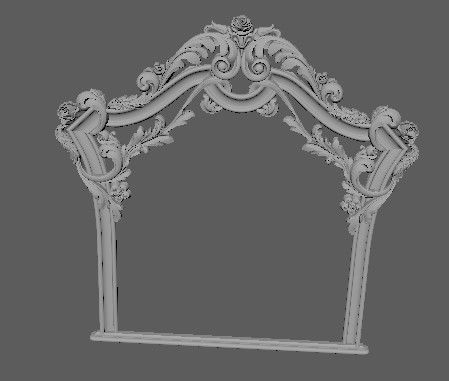 dressing table with mirror set 3D model_9