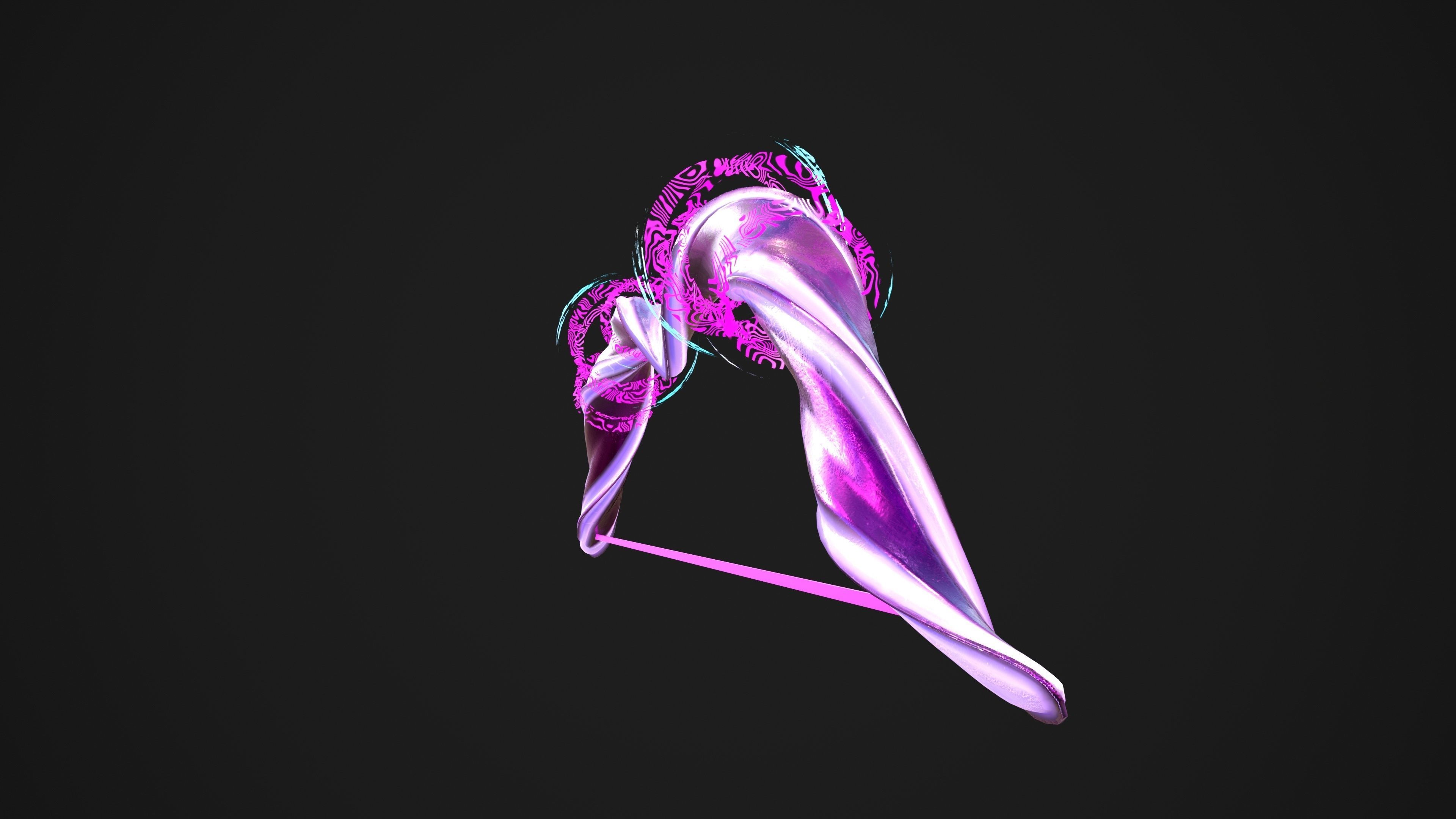Purple Warriors Bow Low-poly 3D model_4
