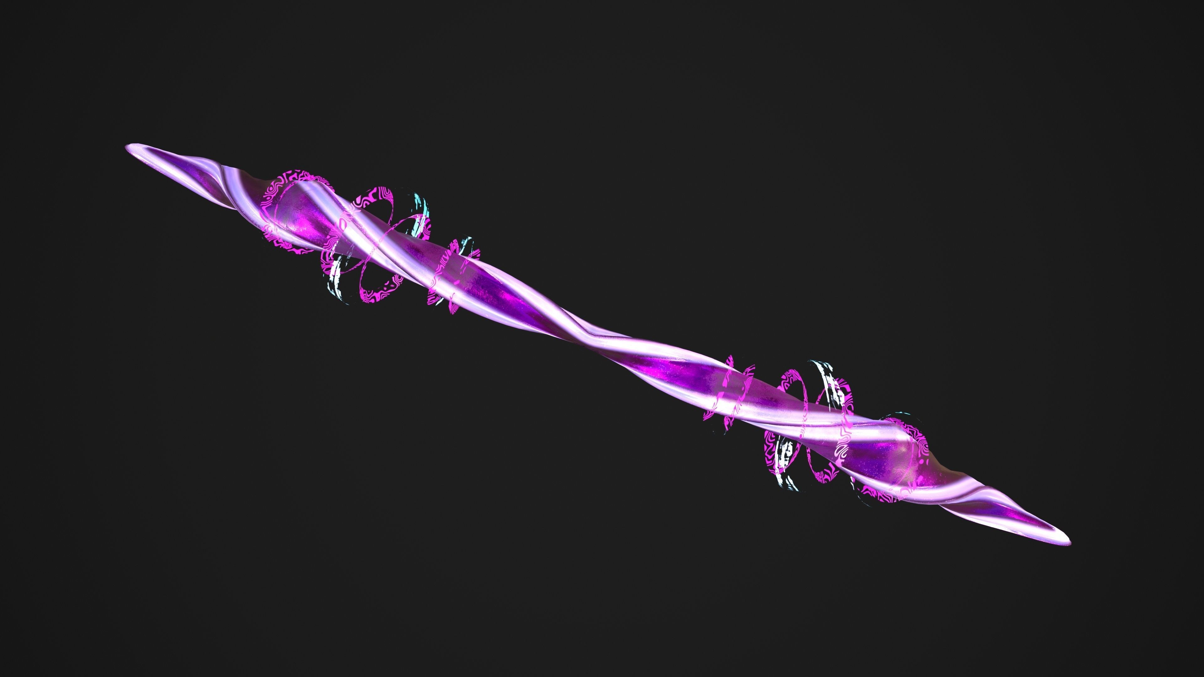 Purple Warriors Bow Low-poly 3D model_5