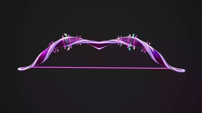 Purple Warriors Bow Low-poly 3D model