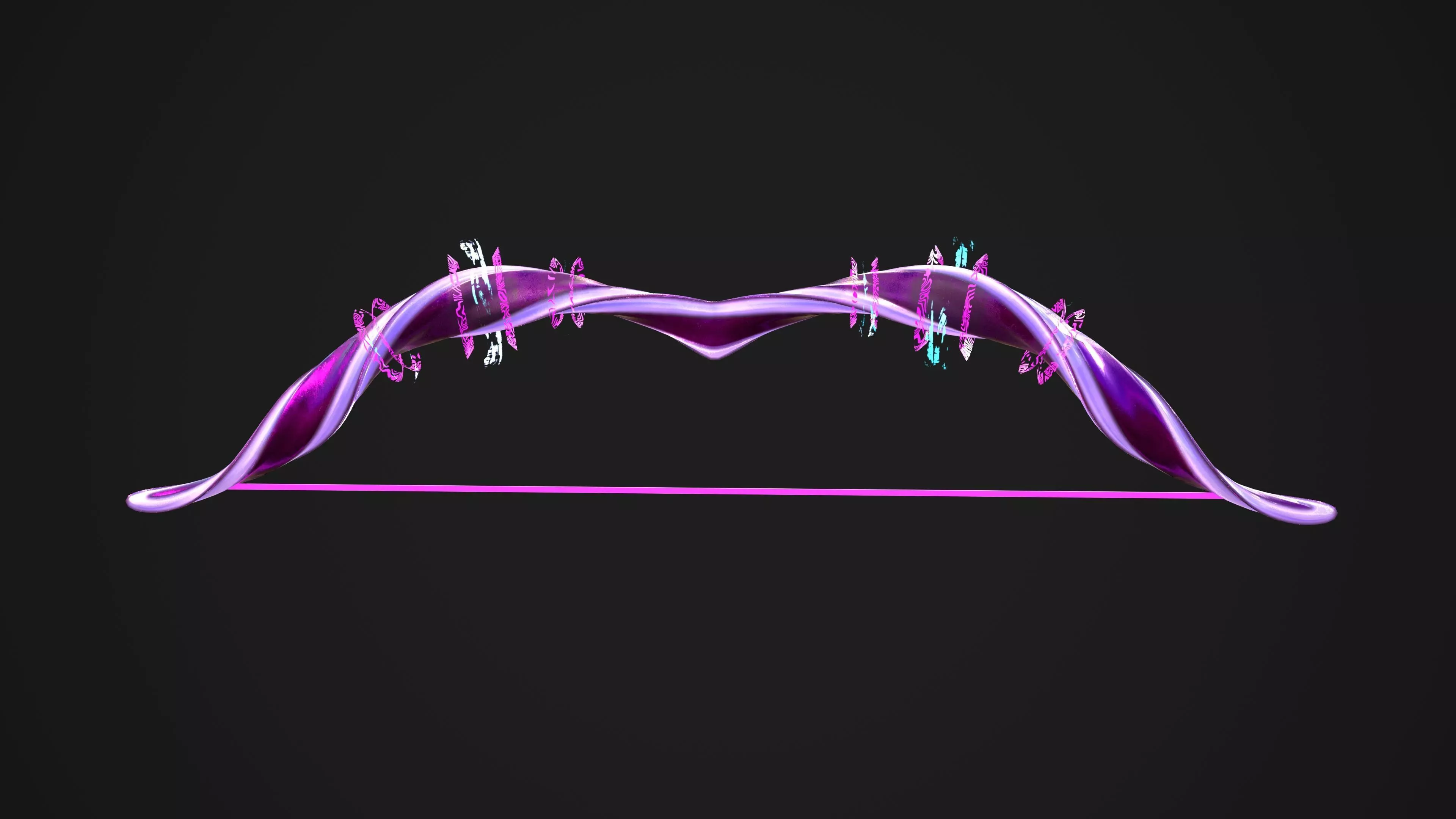 Purple Warriors Bow Low-poly 3D model_0