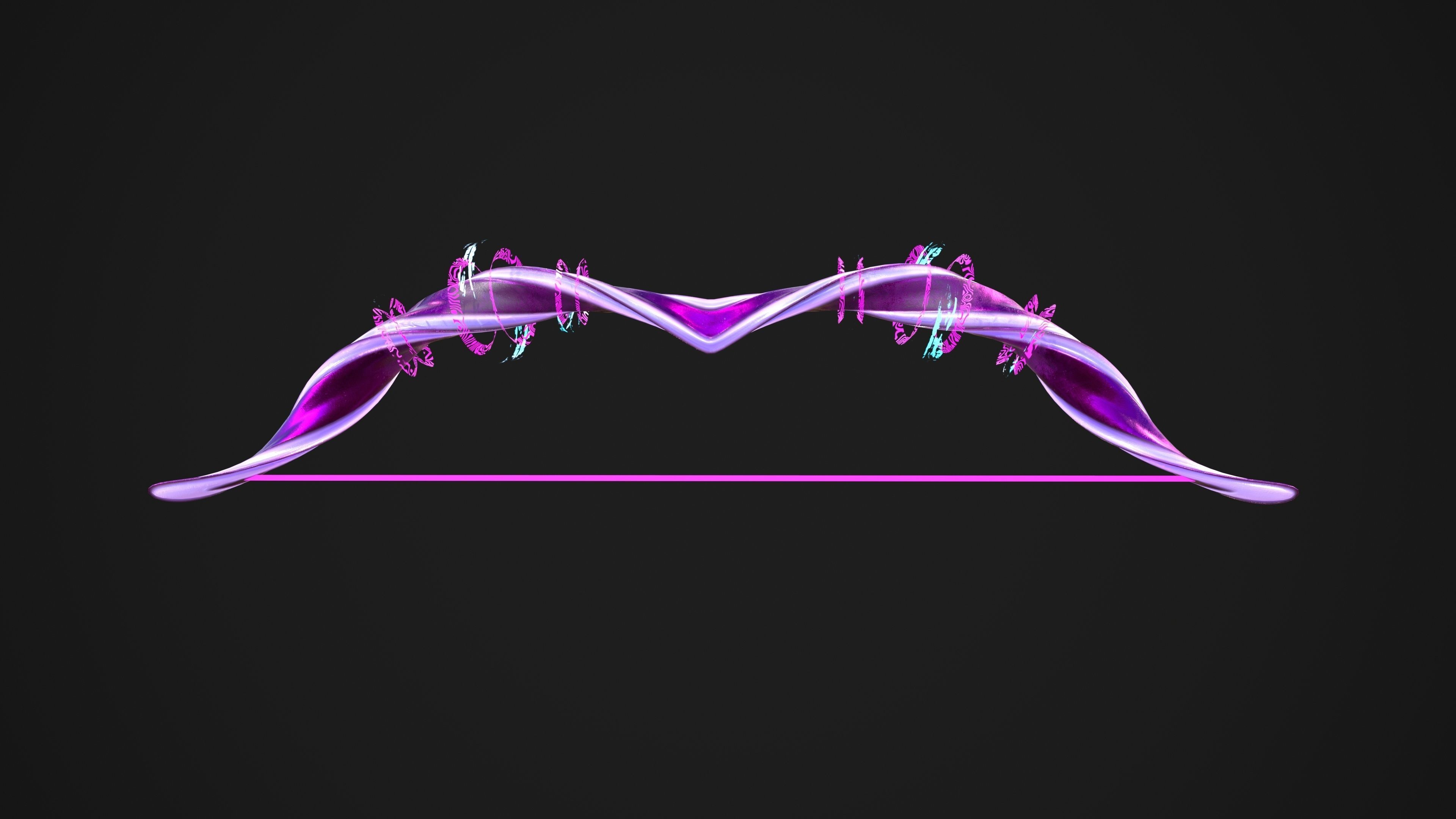 Purple Warriors Bow Low-poly 3D model_2