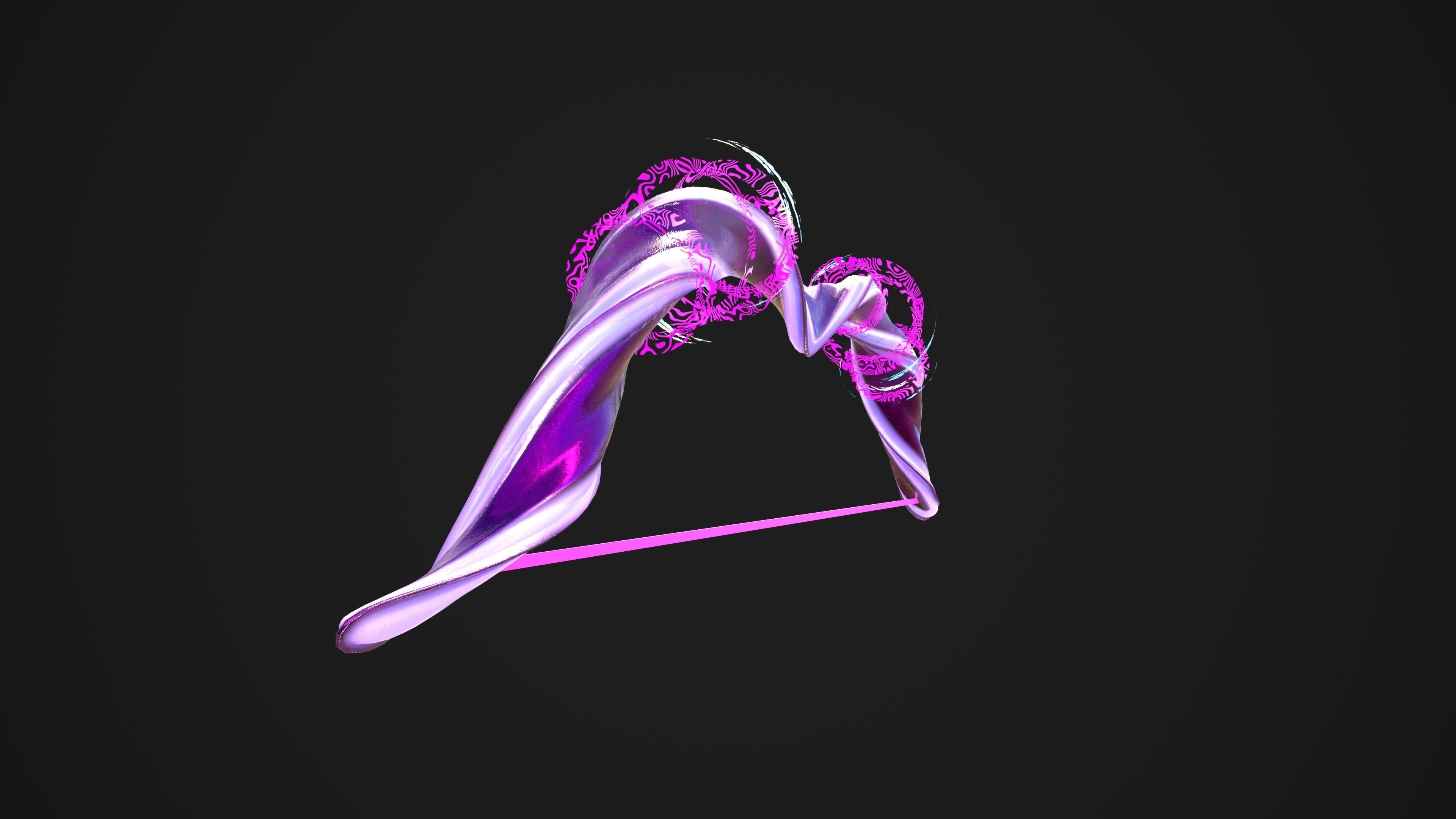 Purple Warriors Bow Low-poly 3D model_3