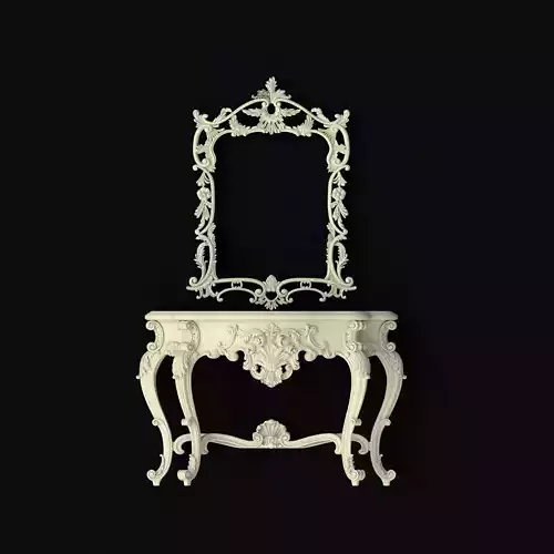 dressing table with mirror set
