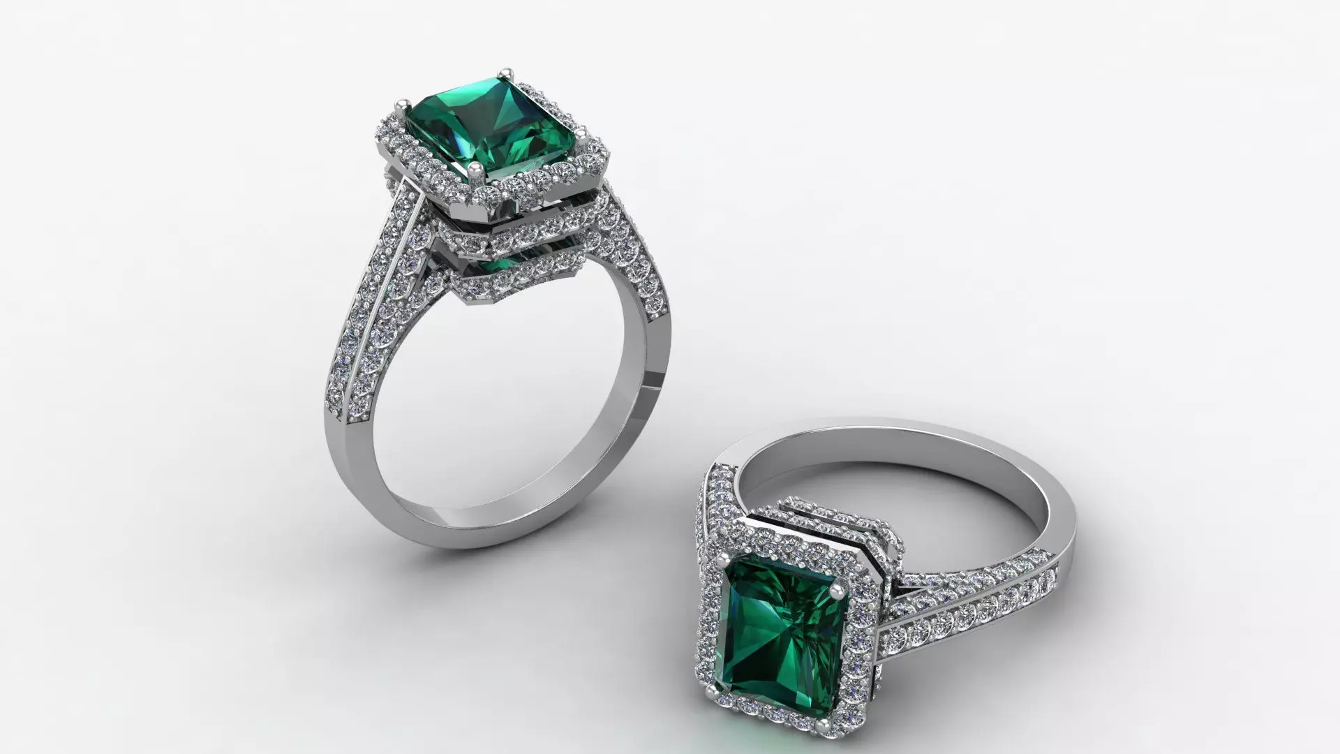 emerald  ring 3D print model_0