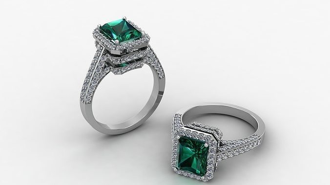 emerald  ring 3D print model