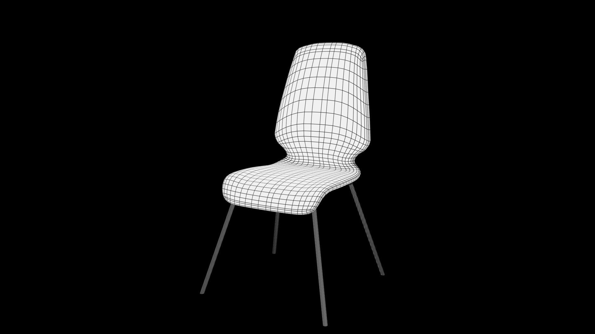 chair Low-poly 3D model_7