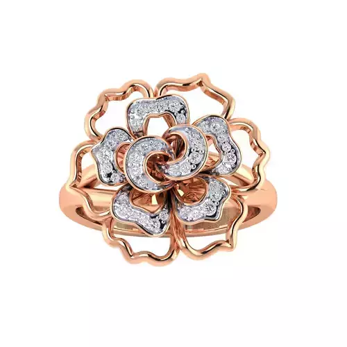 Women Flower Ring STL OBJ FBX Renders Details