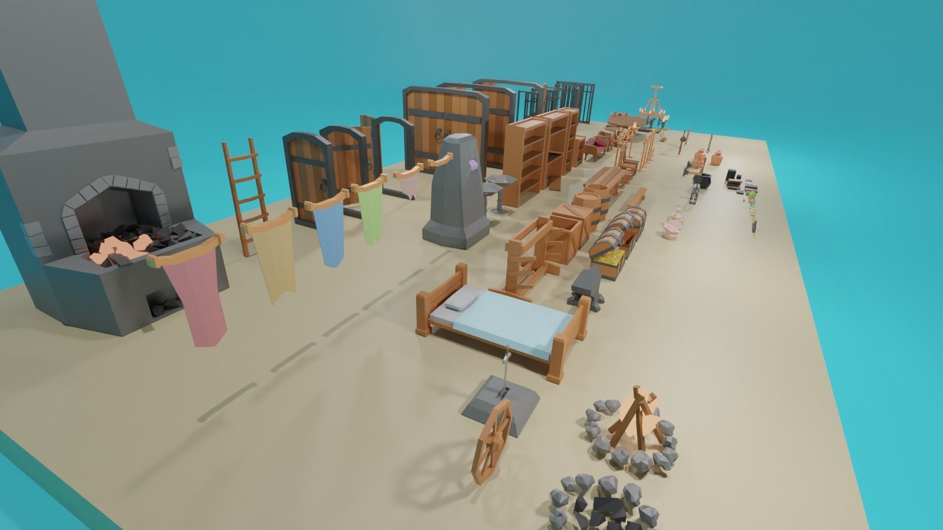 3D model 3D Low Poly Medieval Pack VR / AR / low-poly | CGTrader