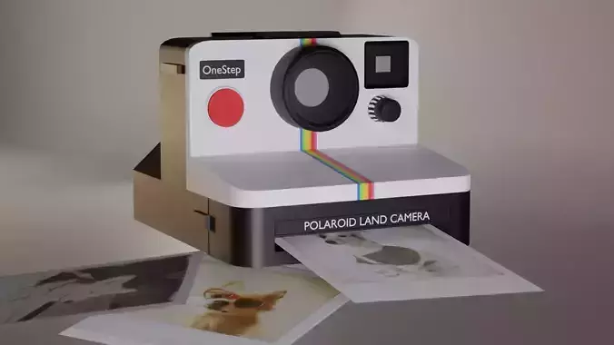 Polaroid Cam Free low-poly 3D model
