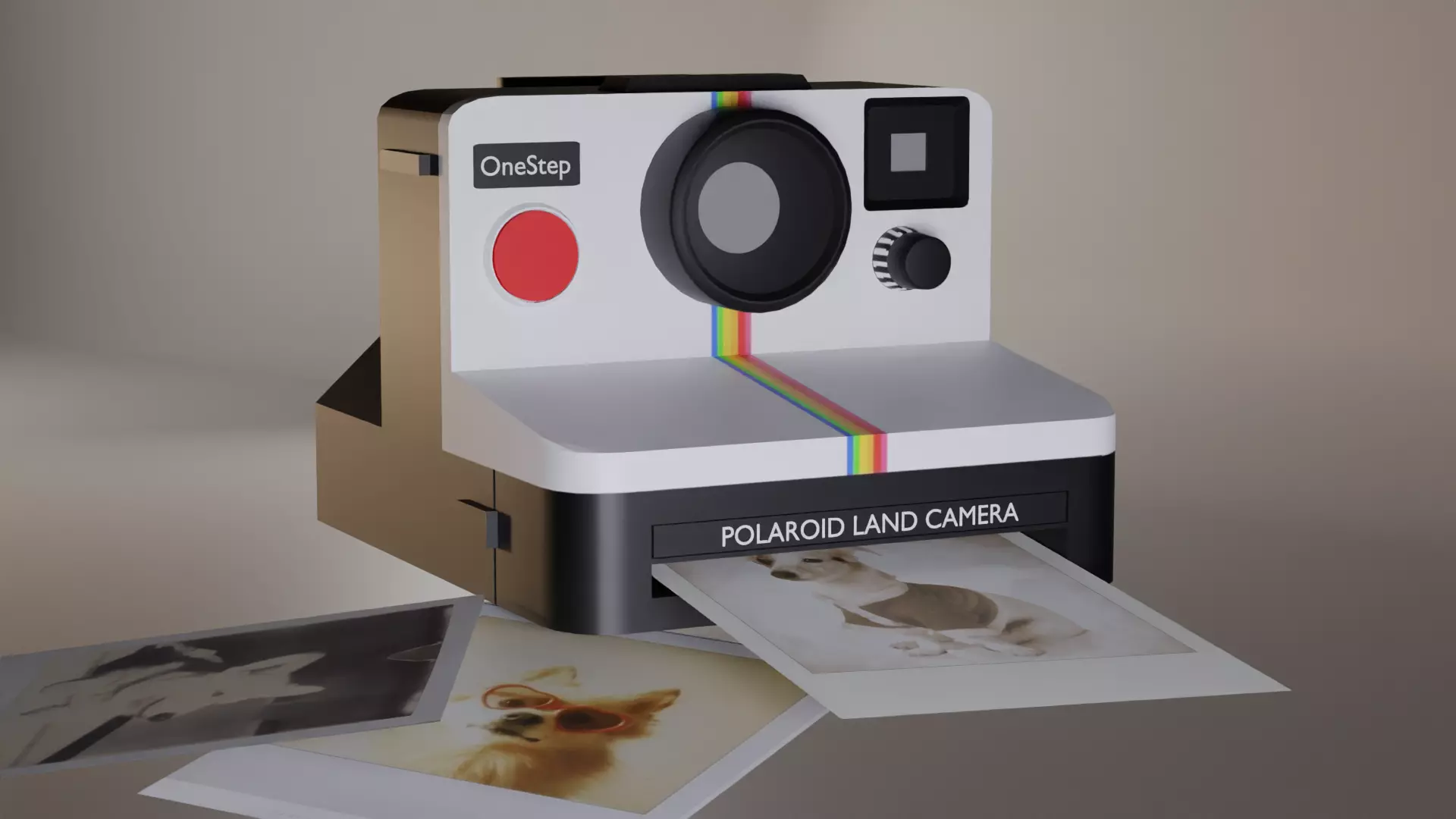 Polaroid Cam Free low-poly 3D model_0