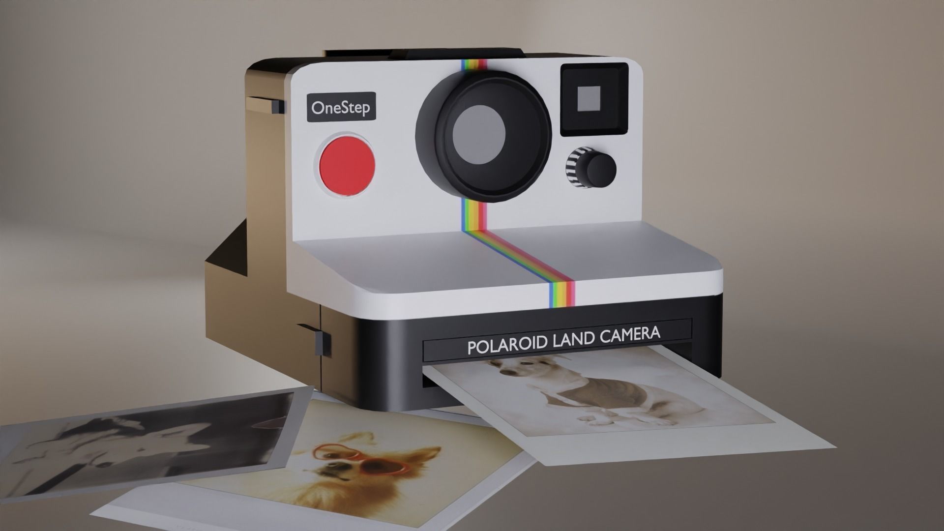 Polaroid Cam Free low-poly 3D model_5