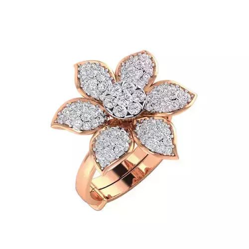 Women Flower Ring STL OBJ FBX Renders Details