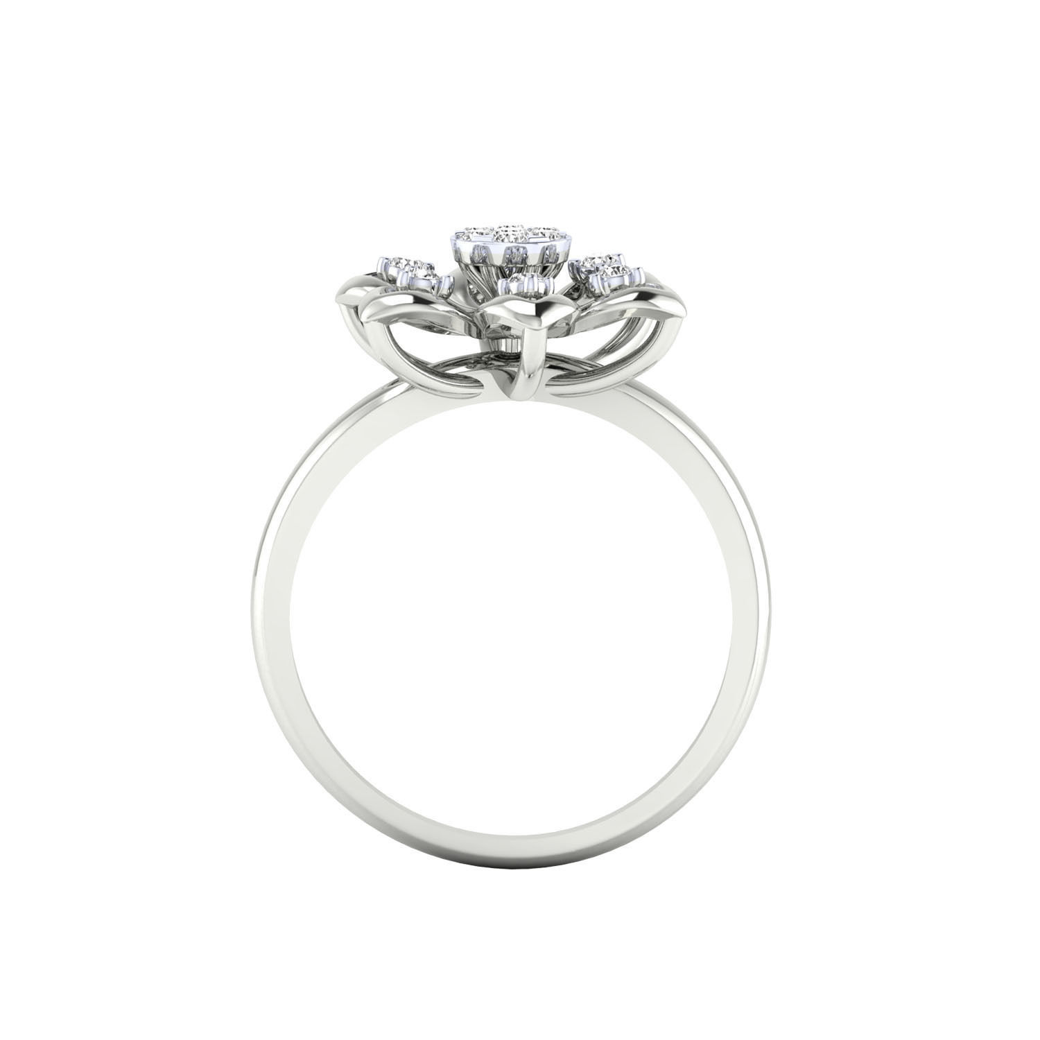 Women Flower Ring STL OBJ FBX Renders Details 3D print model_8