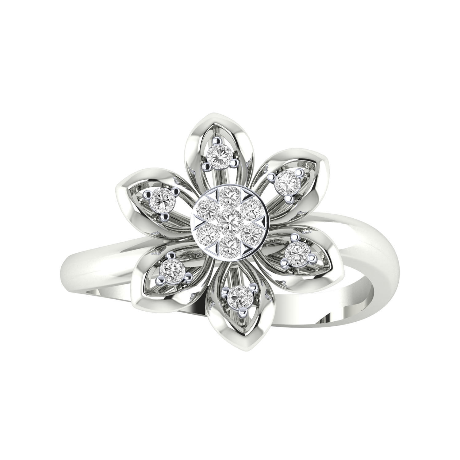 Women Flower Ring STL OBJ FBX Renders Details 3D print model_14