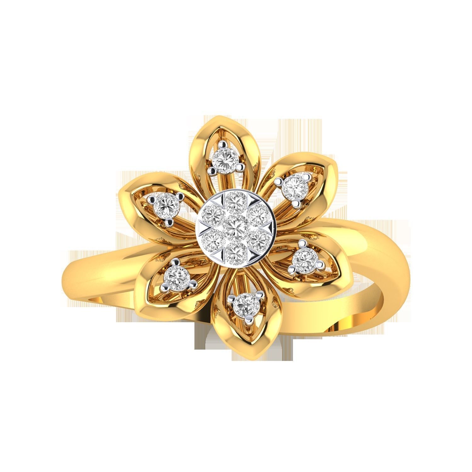 Women Flower Ring STL OBJ FBX Renders Details 3D print model_17