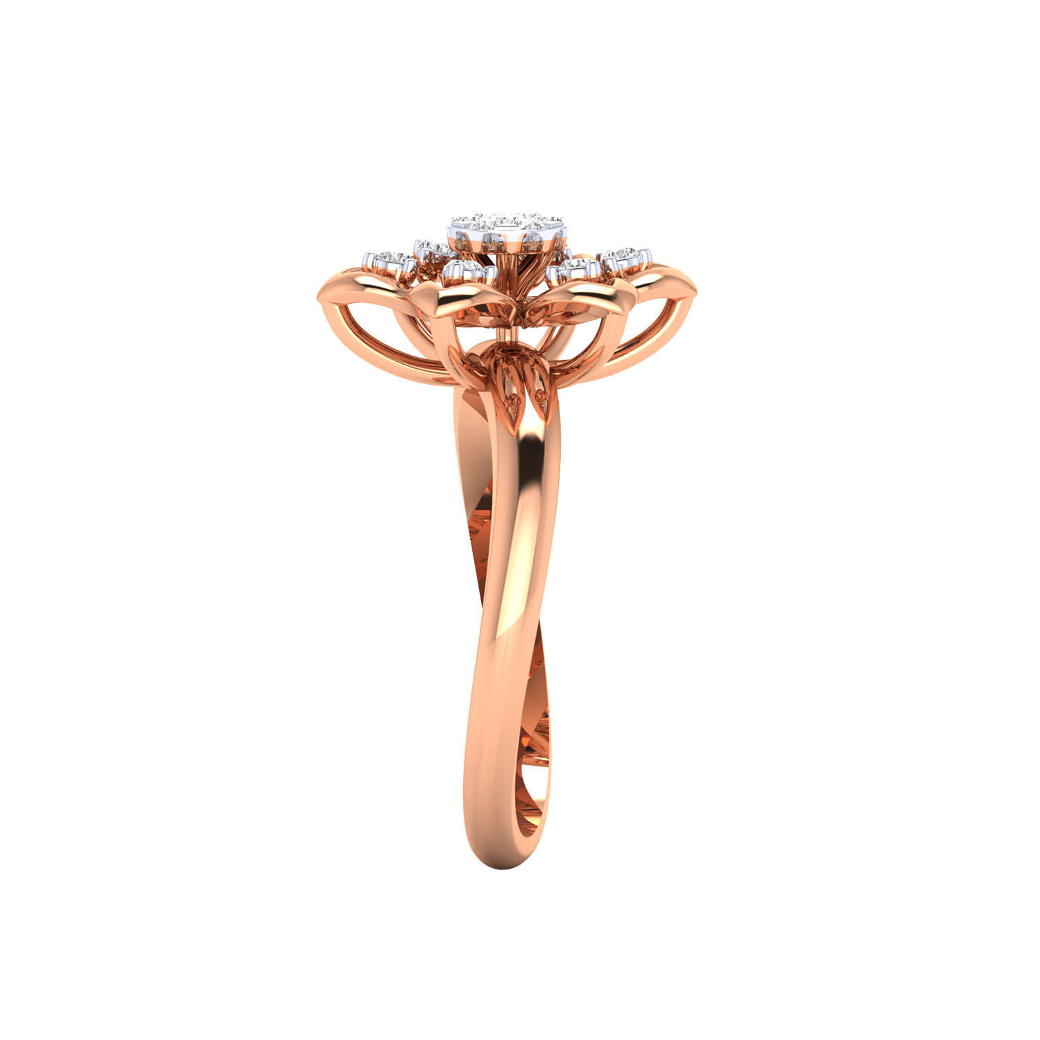 Women Flower Ring STL OBJ FBX Renders Details 3D print model_5