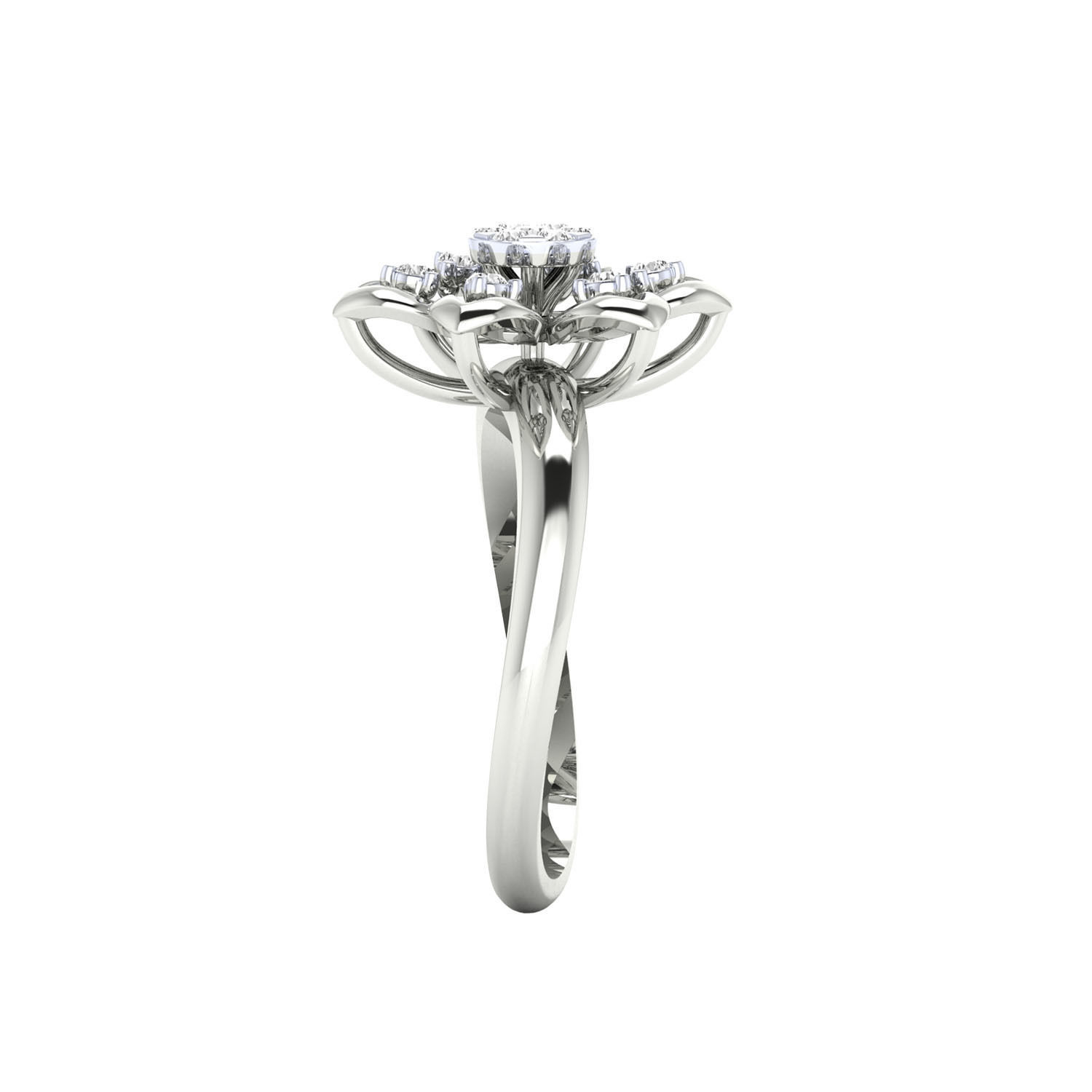 Women Flower Ring STL OBJ FBX Renders Details 3D print model_12