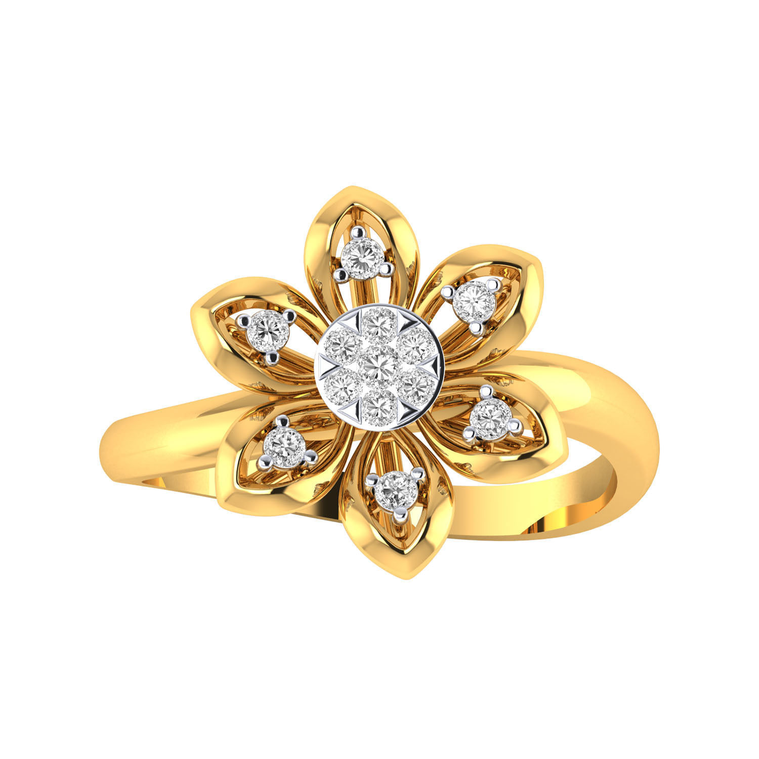 Women Flower Ring STL OBJ FBX Renders Details 3D print model_23