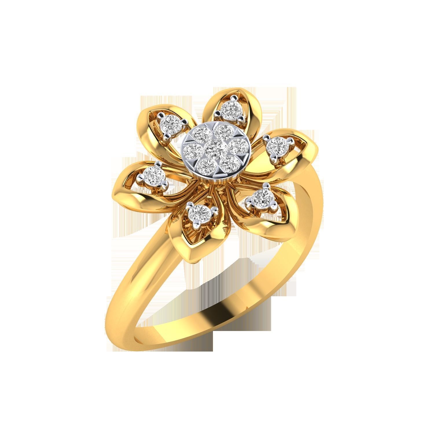 Women Flower Ring STL OBJ FBX Renders Details 3D print model_20