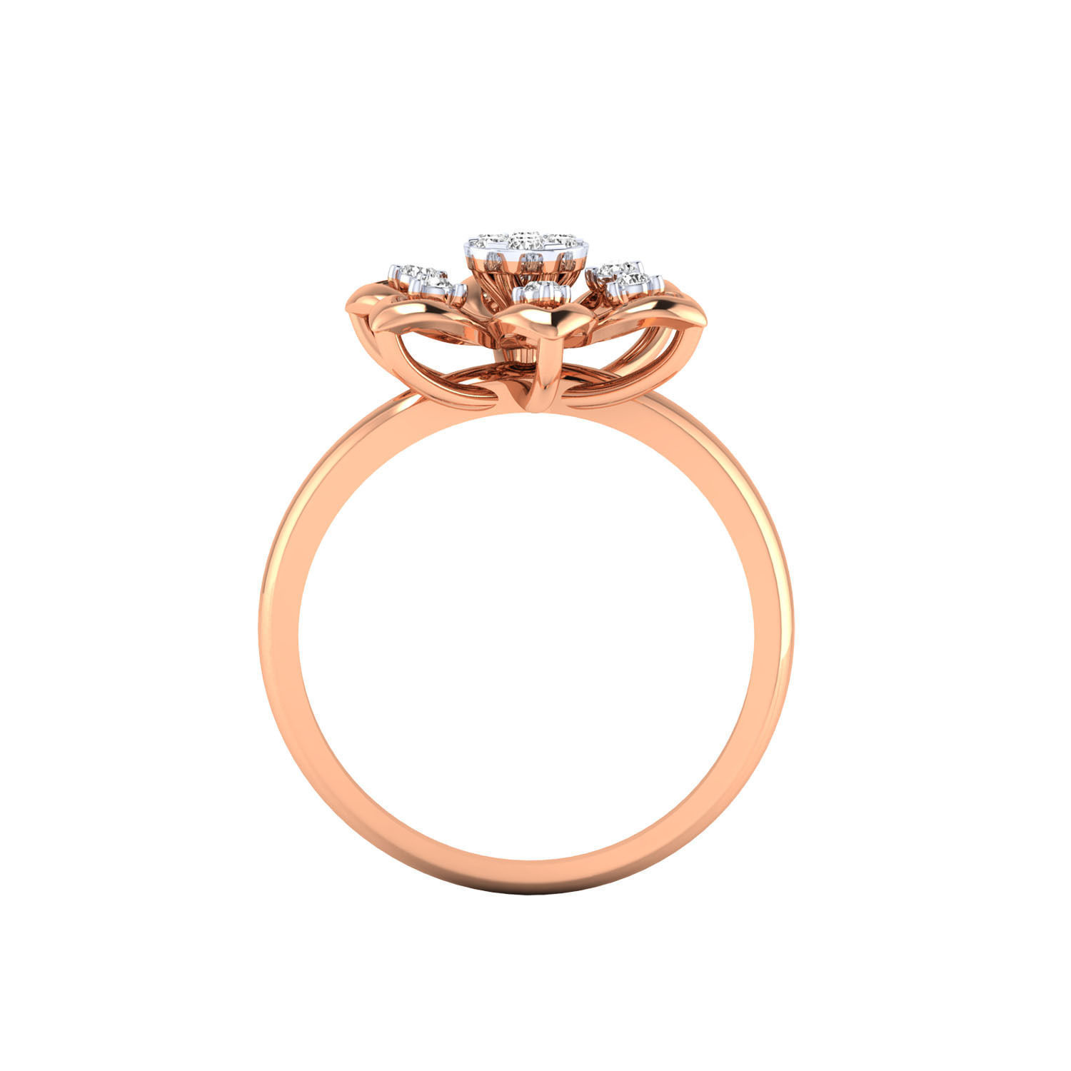 Women Flower Ring STL OBJ FBX Renders Details 3D print model_1