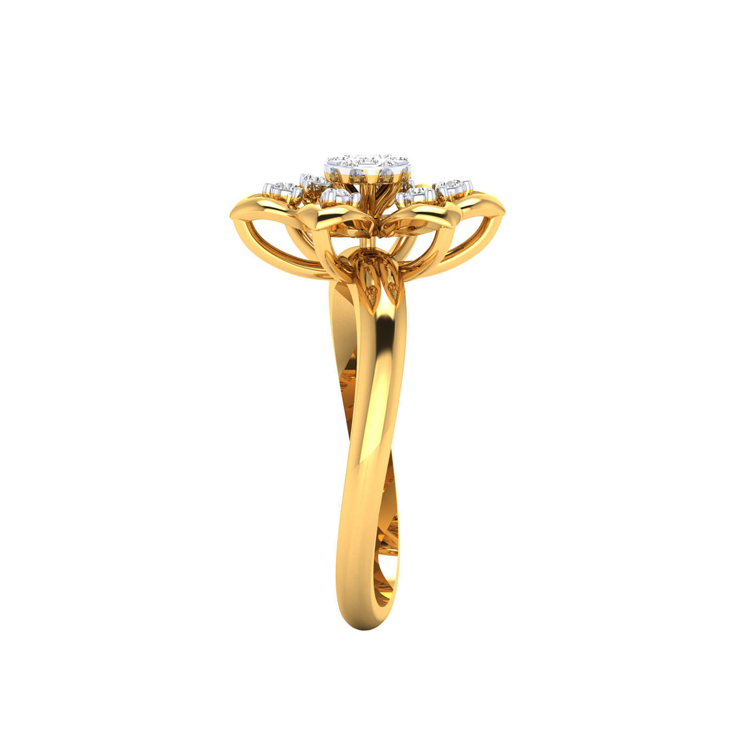 Women Flower Ring STL OBJ FBX Renders Details 3D print model_21