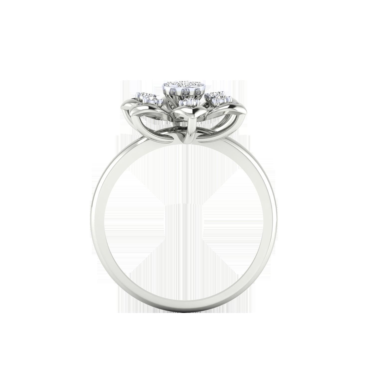 Women Flower Ring STL OBJ FBX Renders Details 3D print model_9