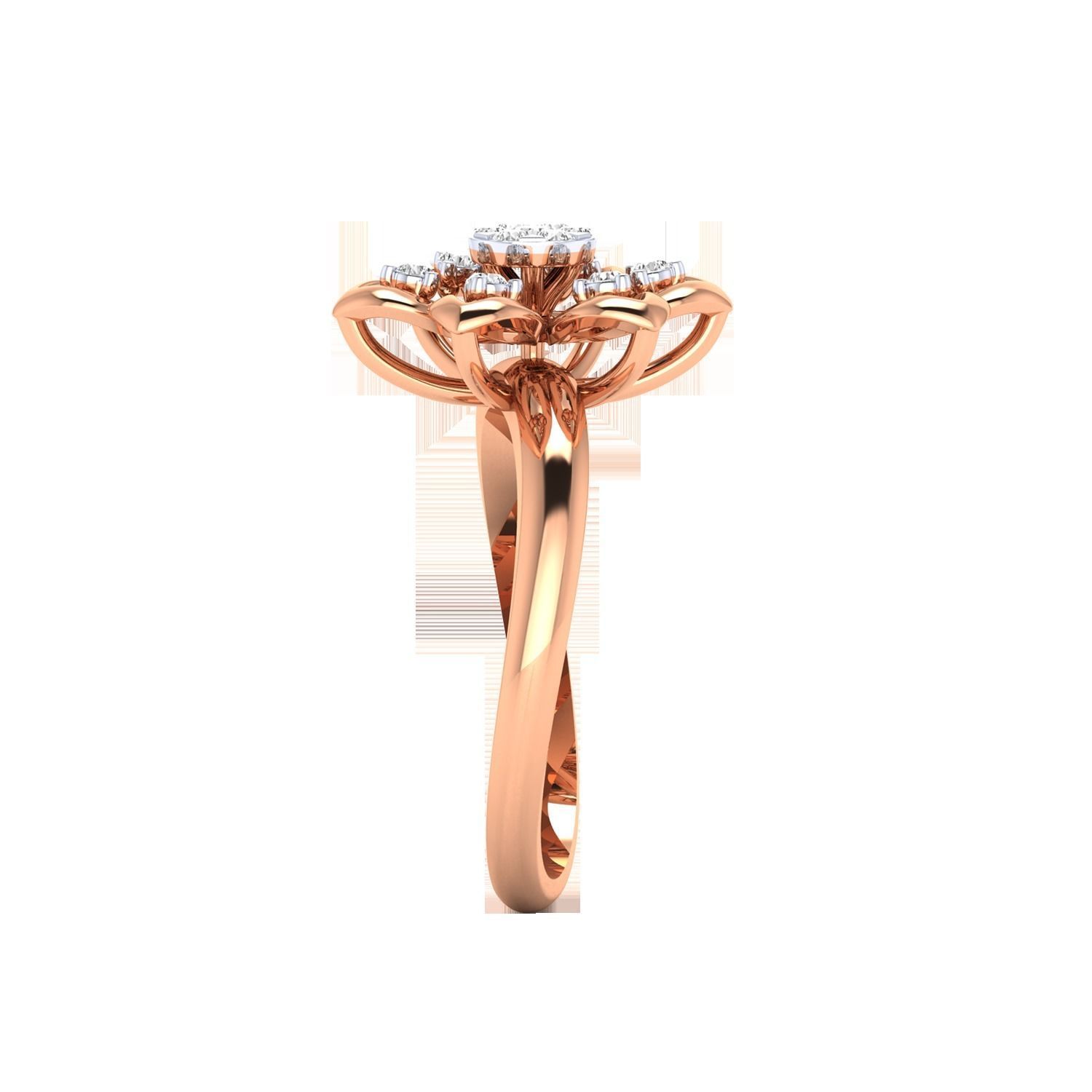 Women Flower Ring STL OBJ FBX Renders Details 3D print model_6