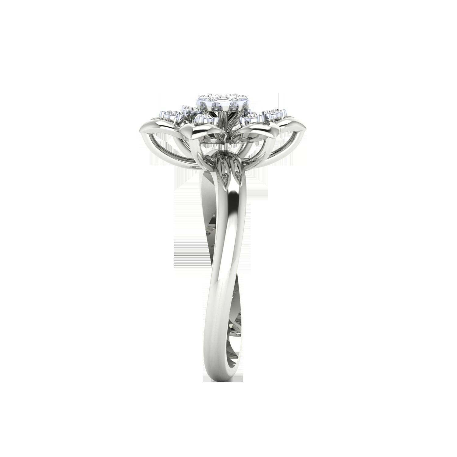 Women Flower Ring STL OBJ FBX Renders Details 3D print model_13
