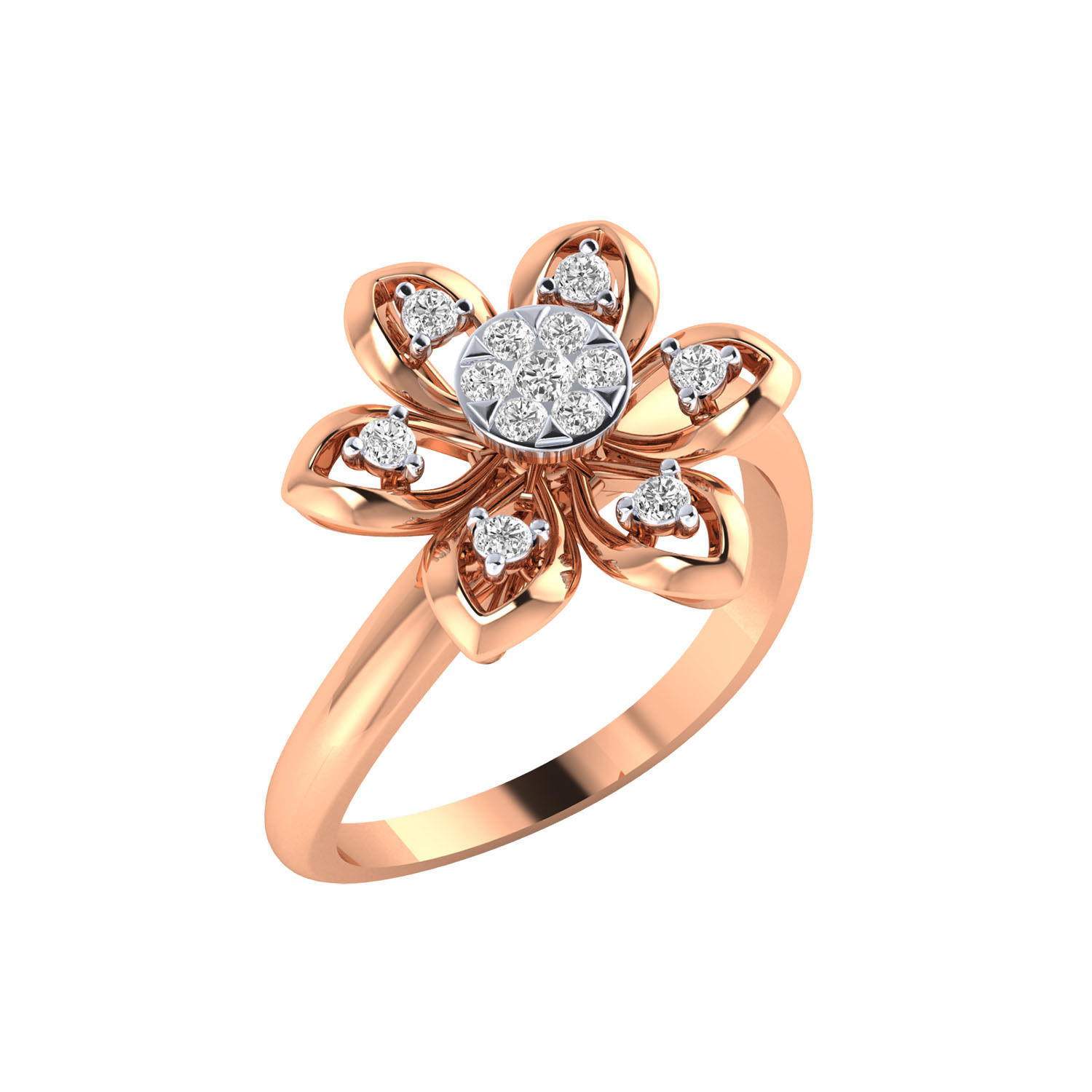 Women Flower Ring STL OBJ FBX Renders Details 3D print model_3