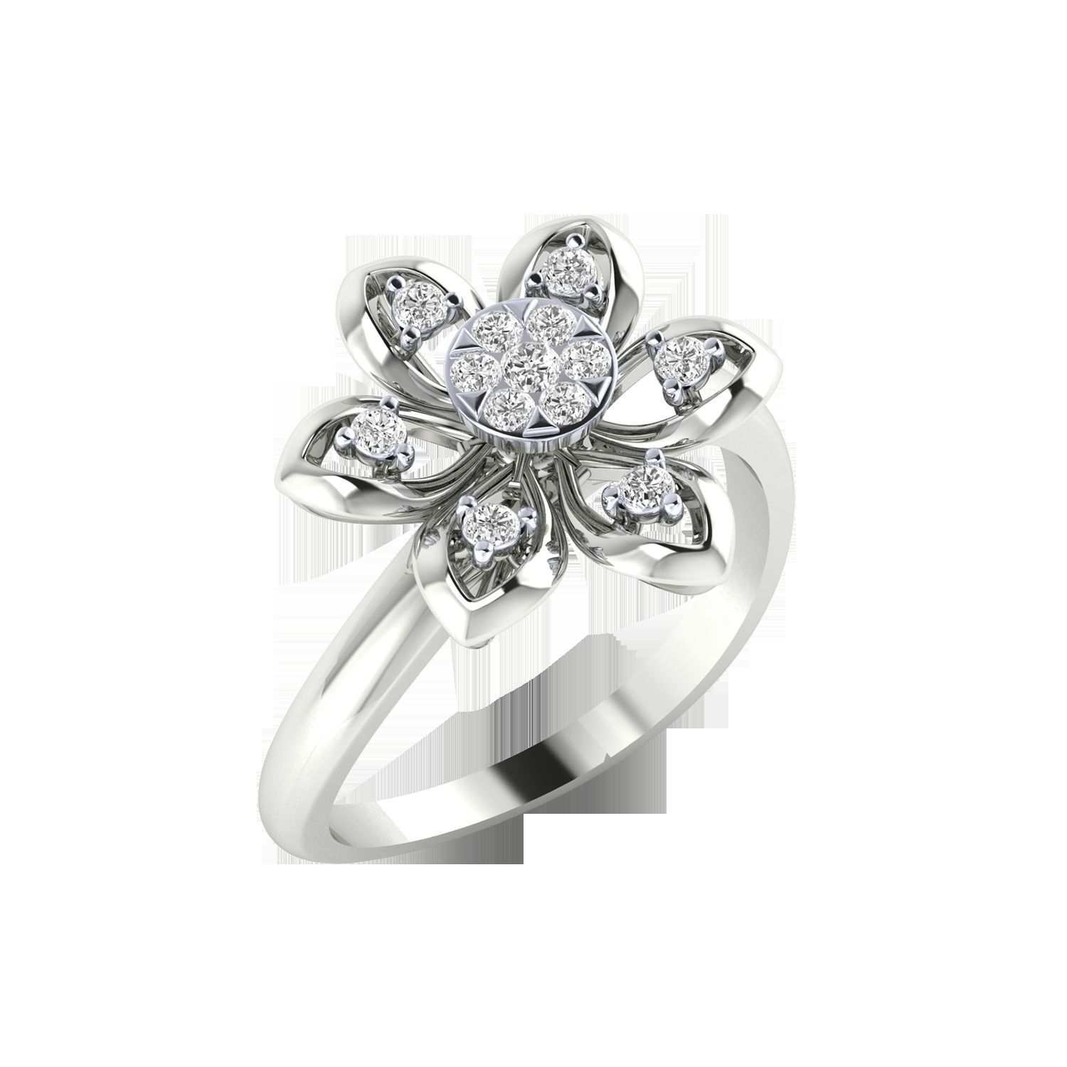 Women Flower Ring STL OBJ FBX Renders Details 3D print model_11